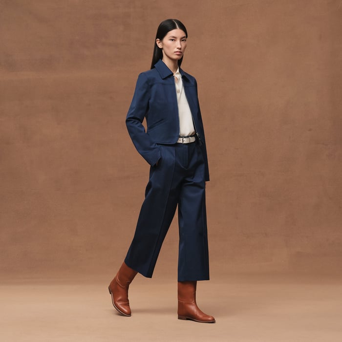 Bleu Outremer Double Cotton Twill Jacket