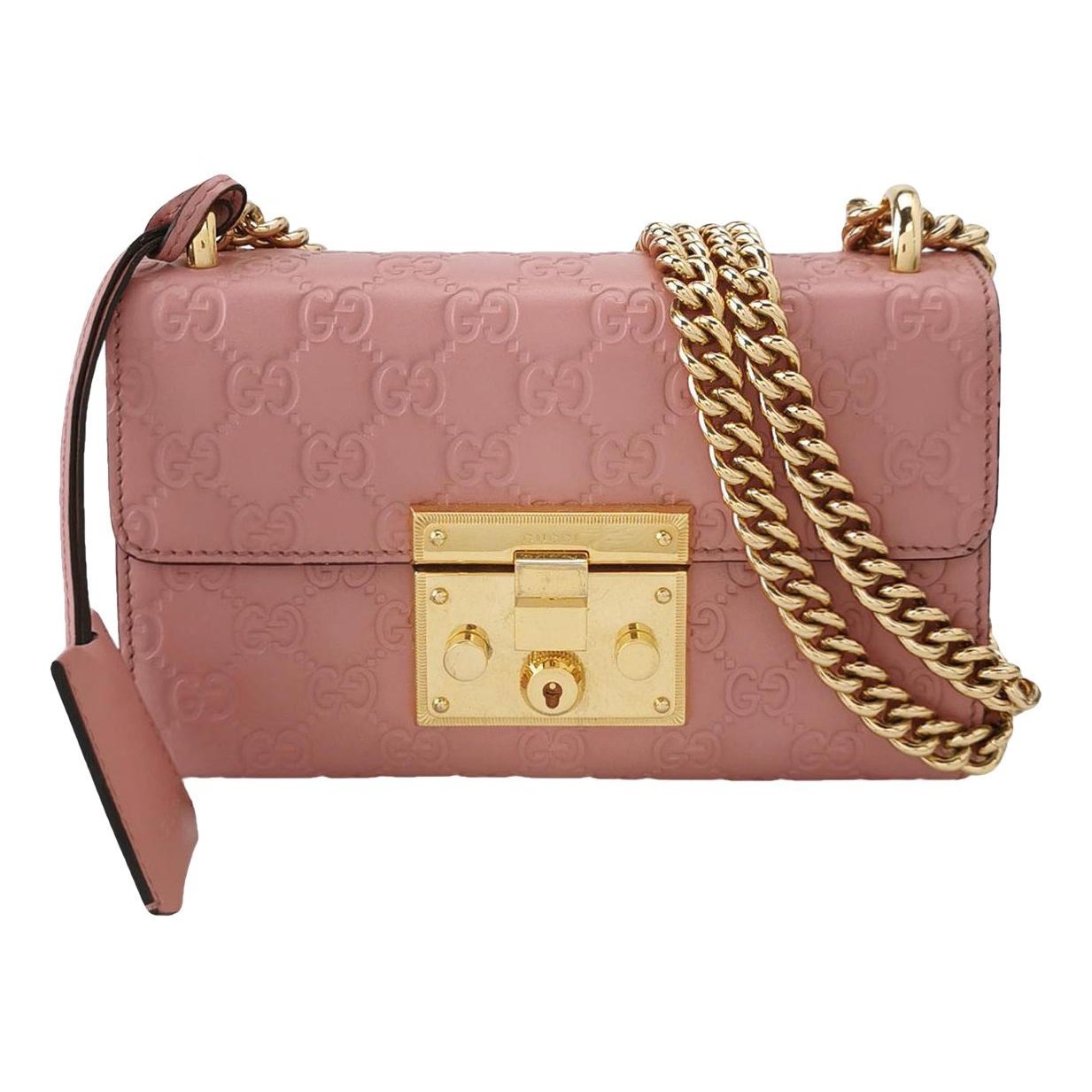 Padlock leather handbag