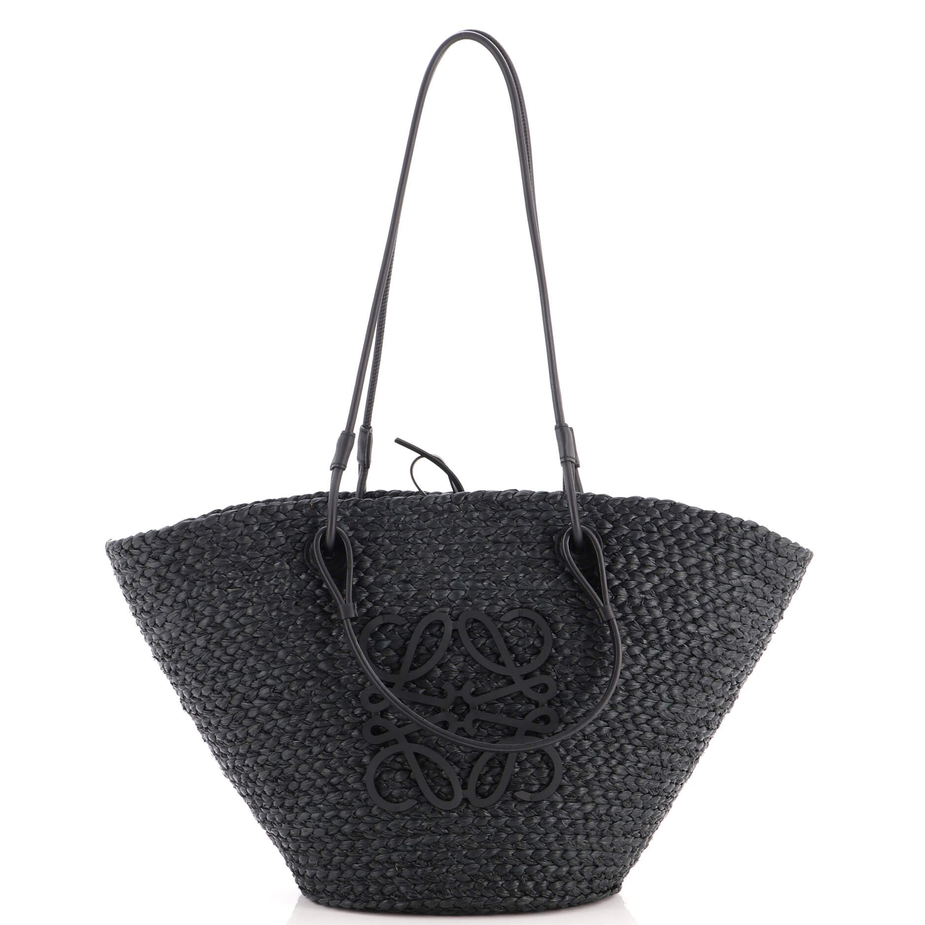 Anagram Basket Tote Woven Raffia Medium