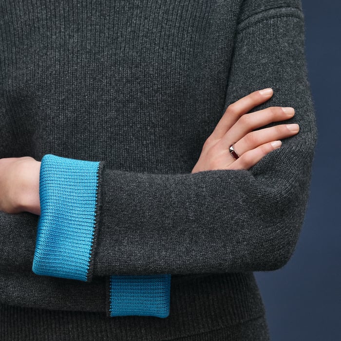 Gris Satin Long-sleeve Sweater