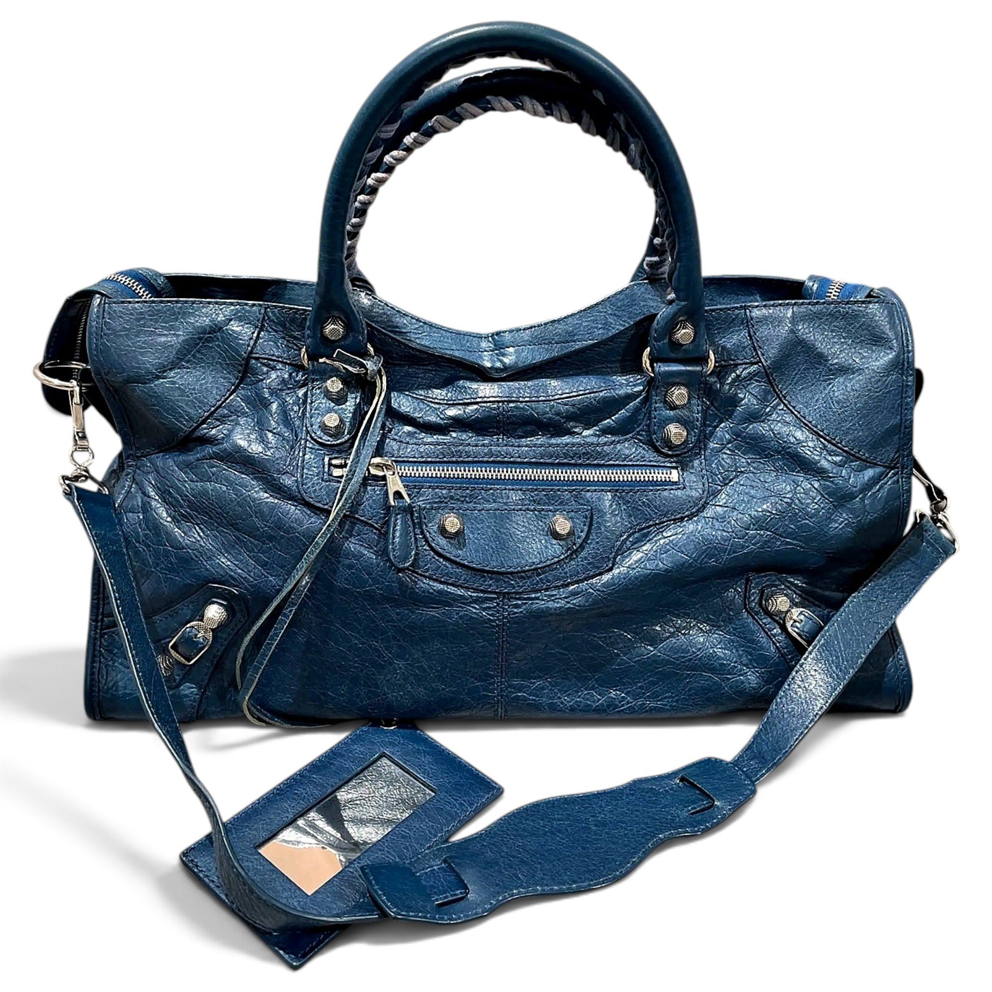 City leather handbag