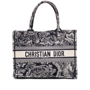 Medium Canvas Embroidered Reverse Dioriviera Toile De Jouy Book Tote