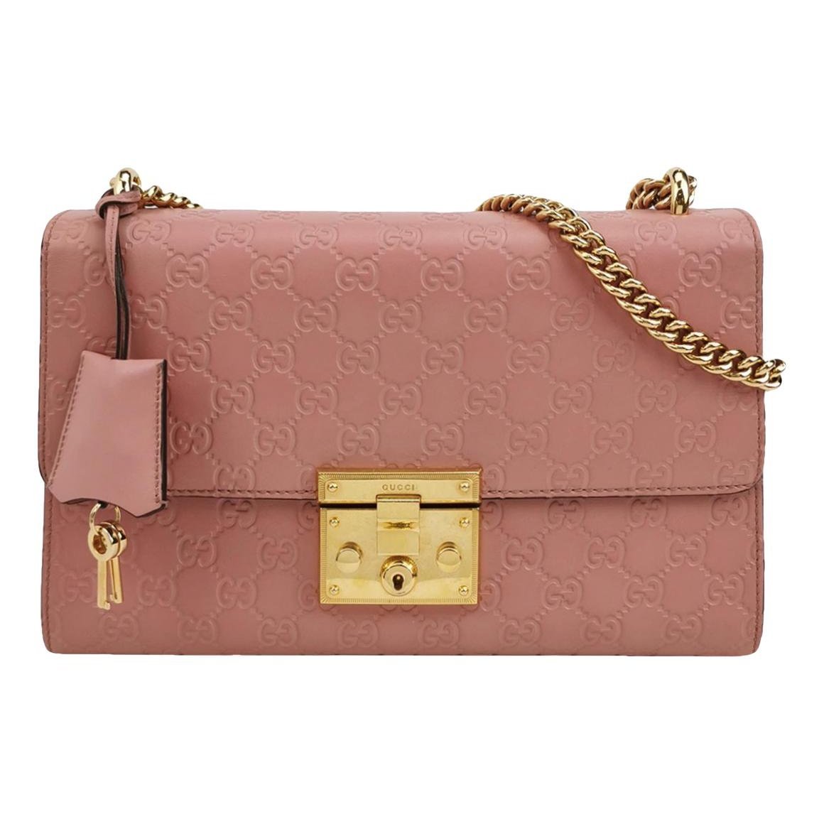 Padlock leather handbag