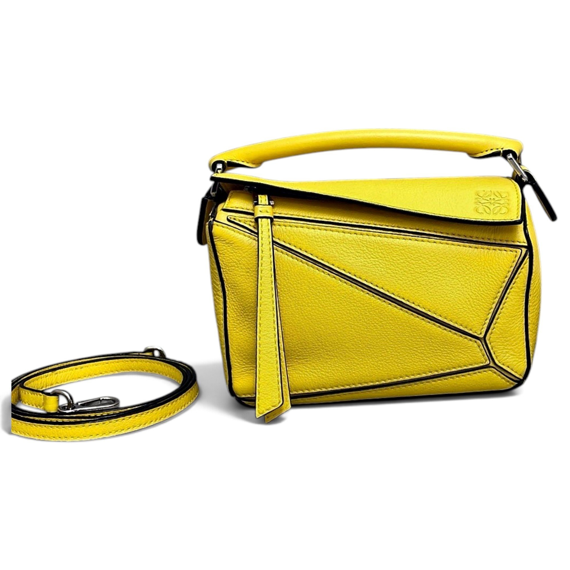 Puzzle leather handbag