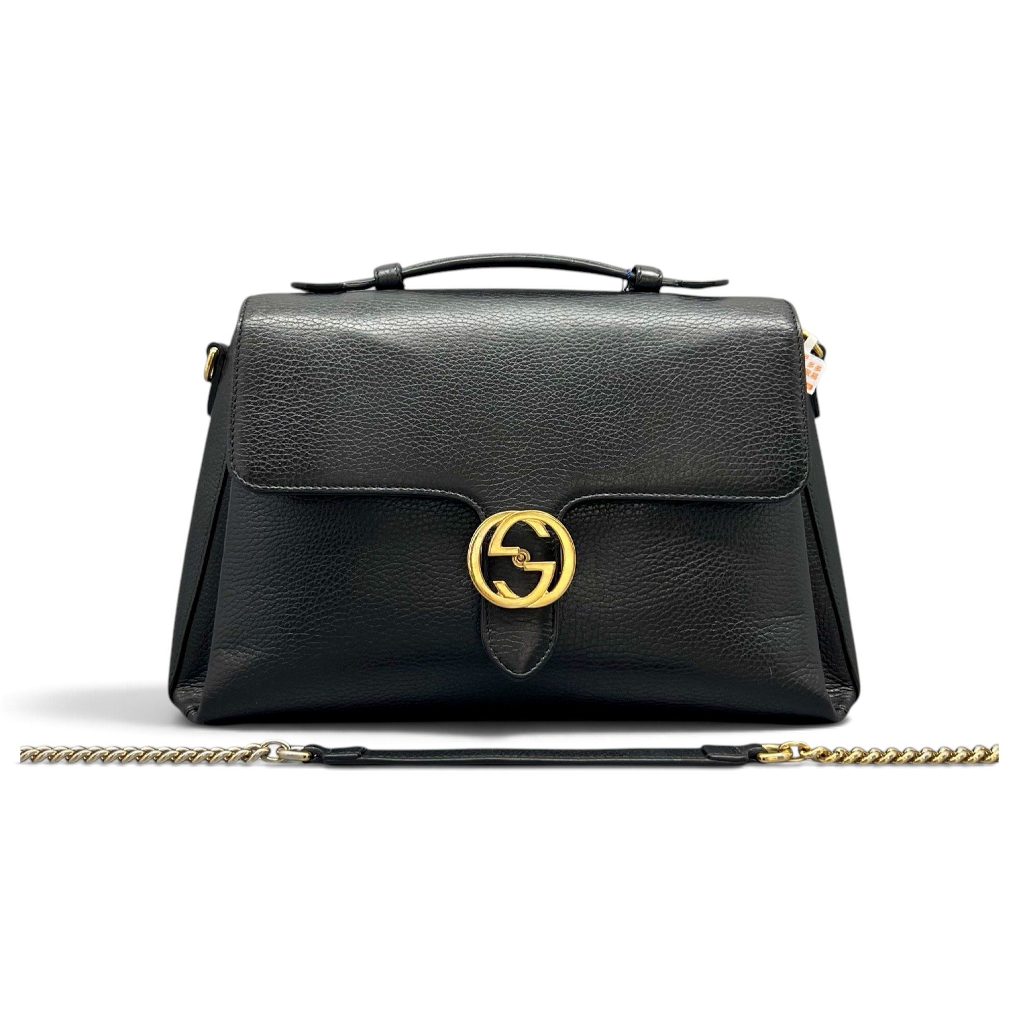 Interlocking leather handbag