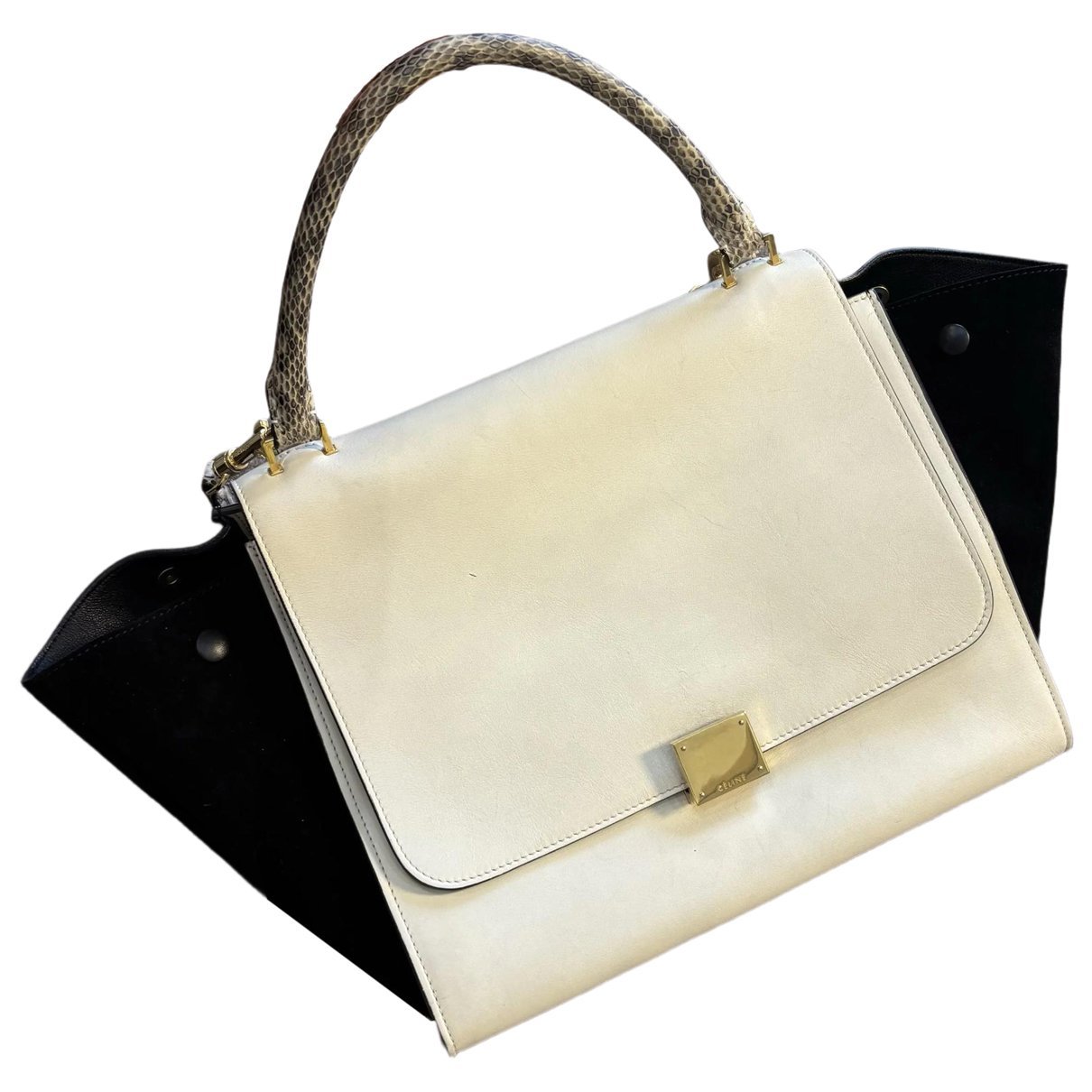 Trapèze leather handbag