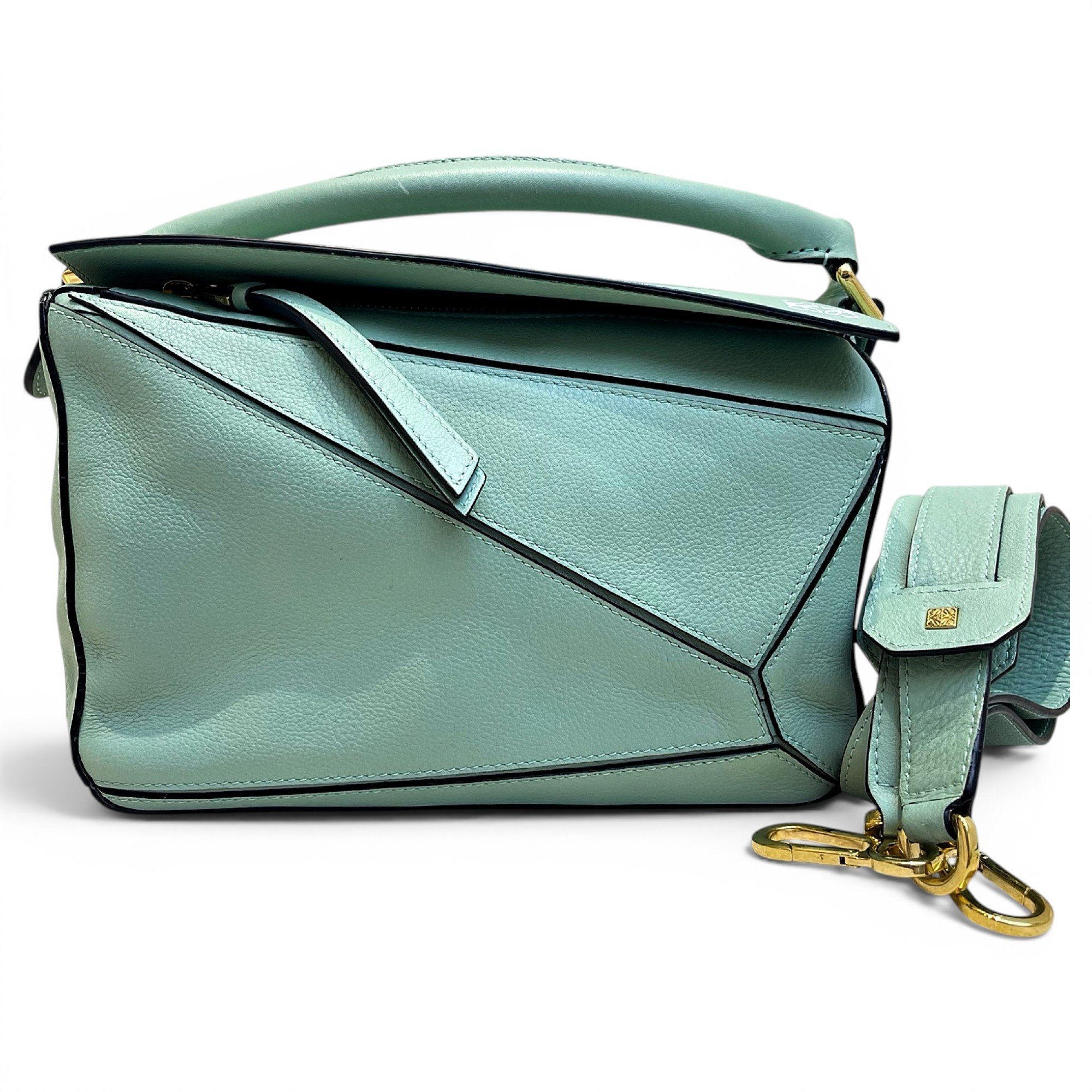 Puzzle leather handbag