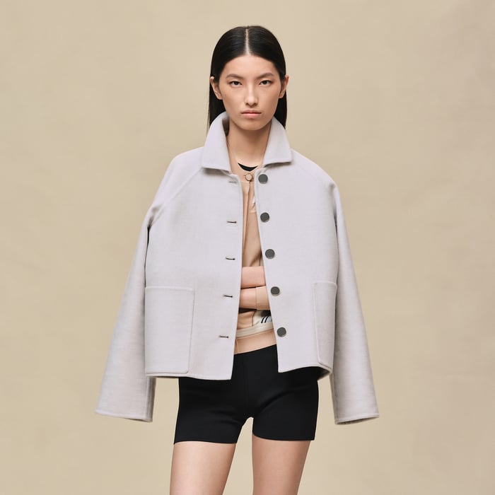 Gris Pervenche Cashmere Jacket