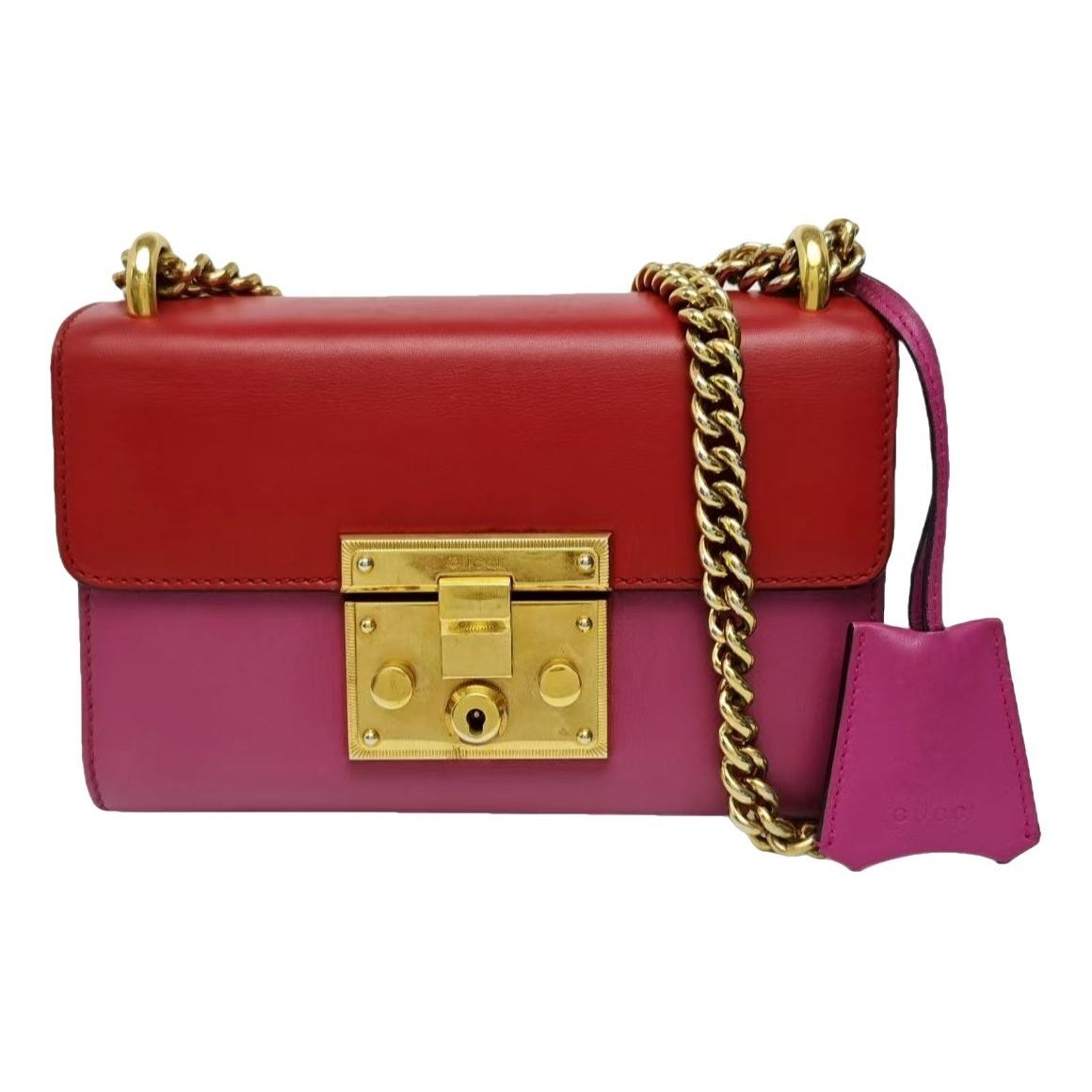 Padlock leather crossbody bag