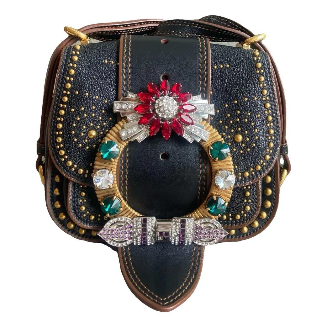 Miu Lady leather crossbody bag