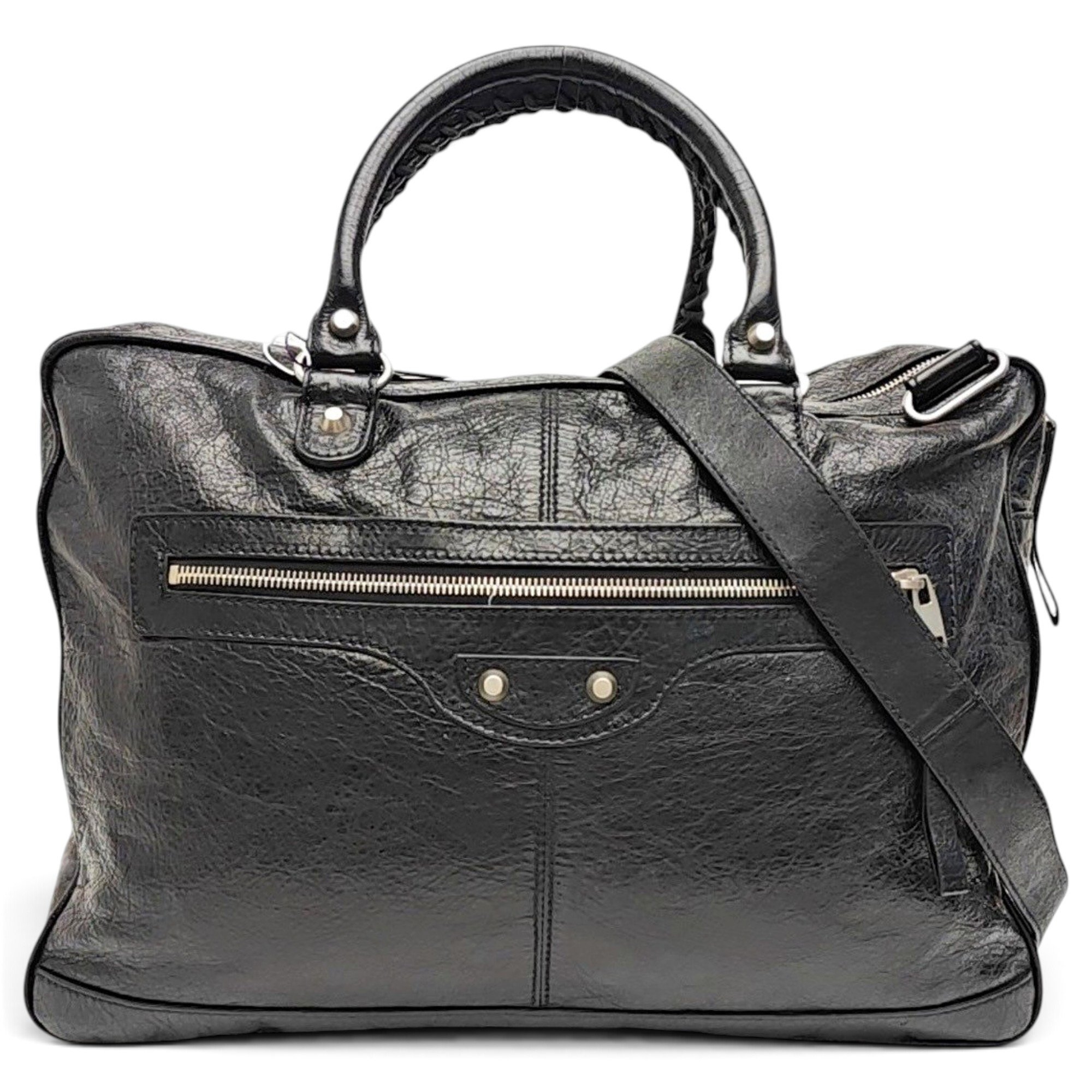 City leather handbag