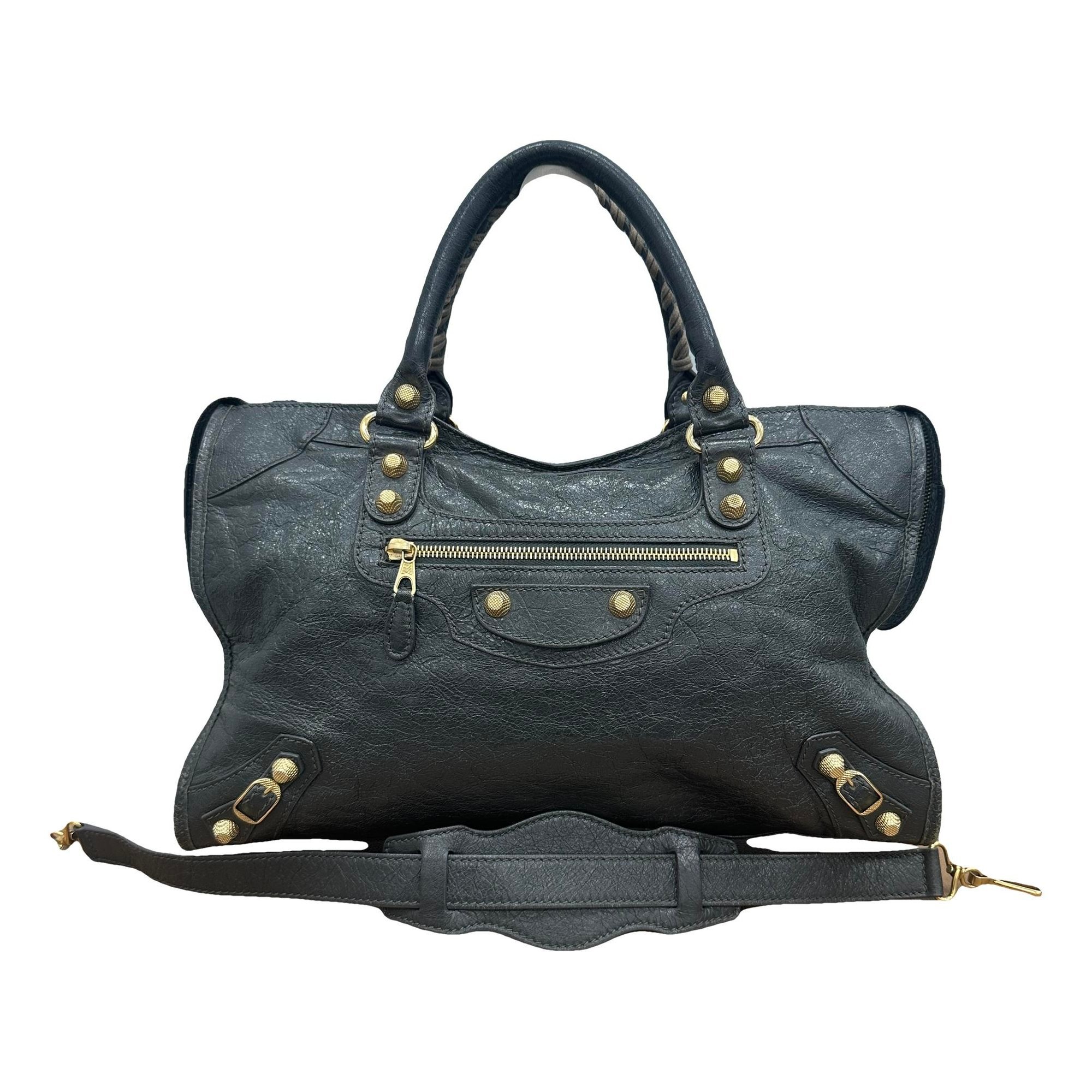 City leather handbag