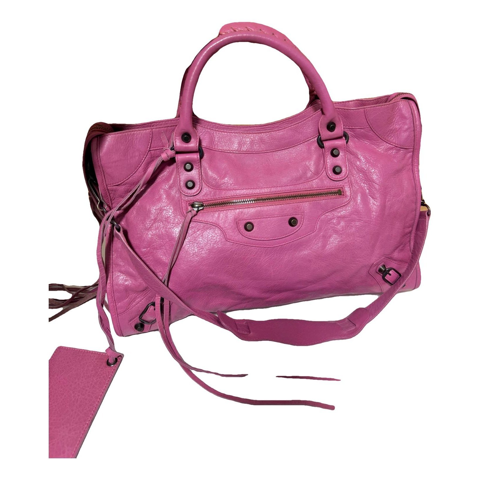 City leather handbag