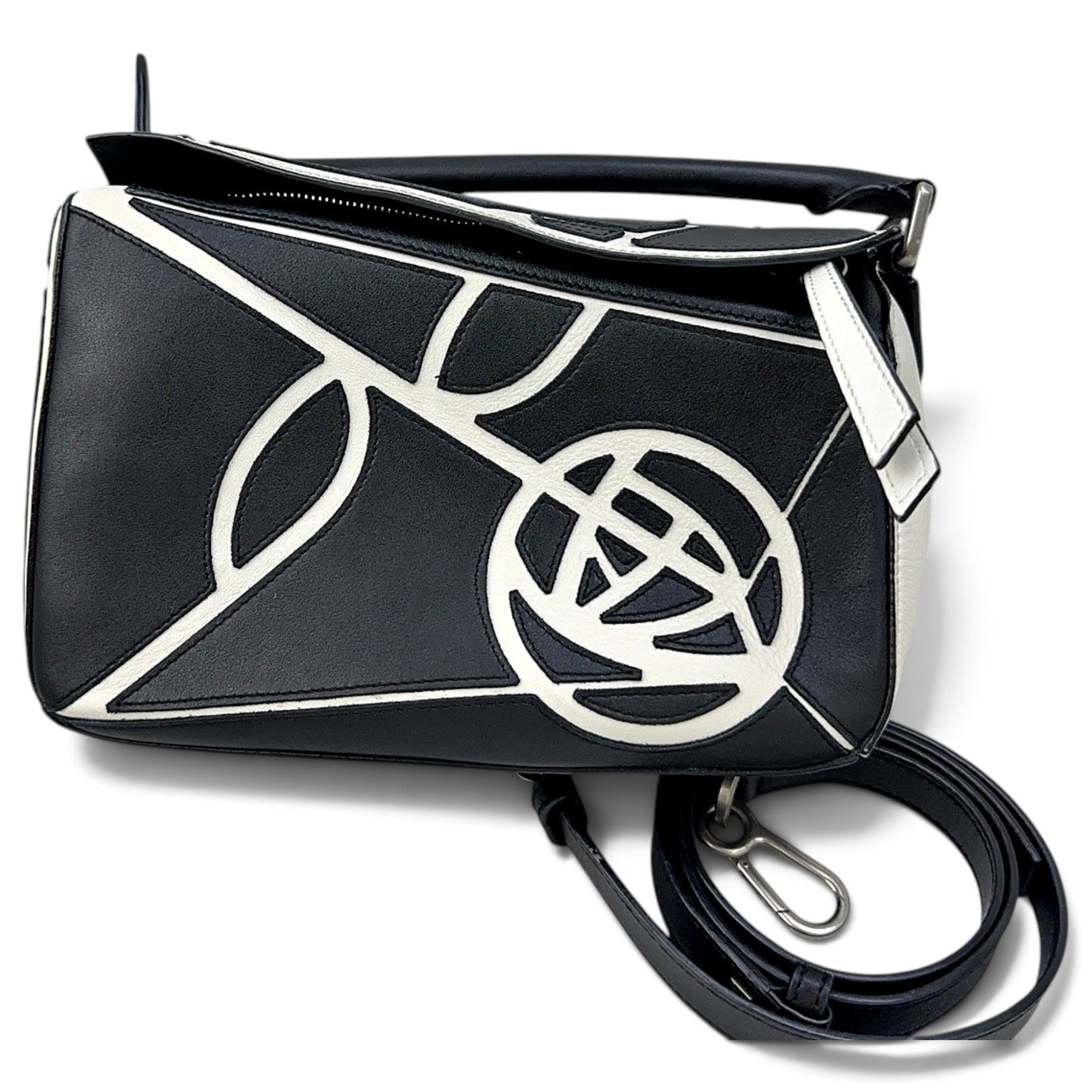 Puzzle leather handbag