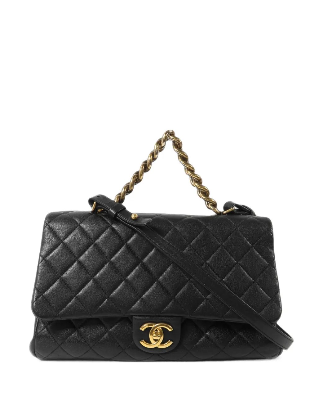 Large Trapezio CC turn-lock quilted shoulder bag