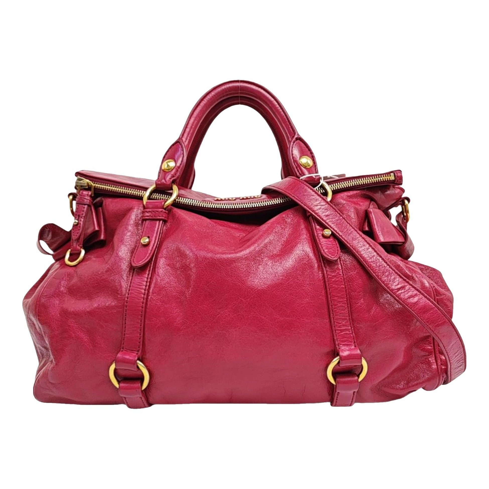 Bow bag leather handbag