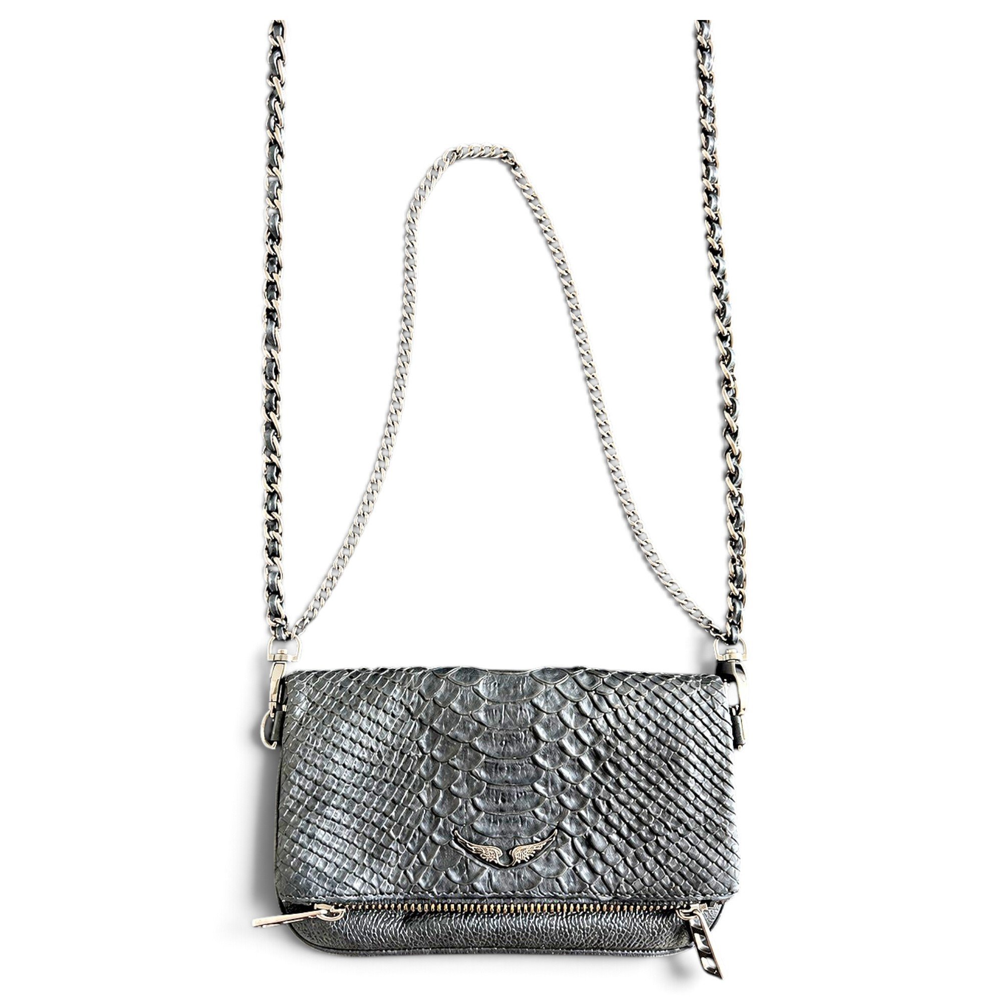 Rock leather clutch bag