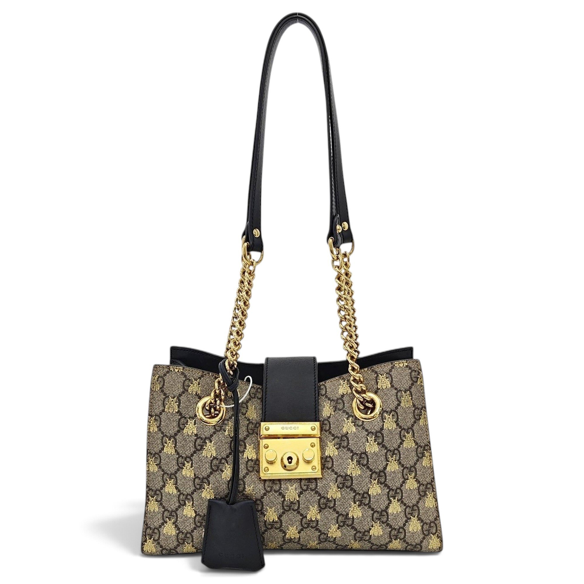 Padlock leather handbag