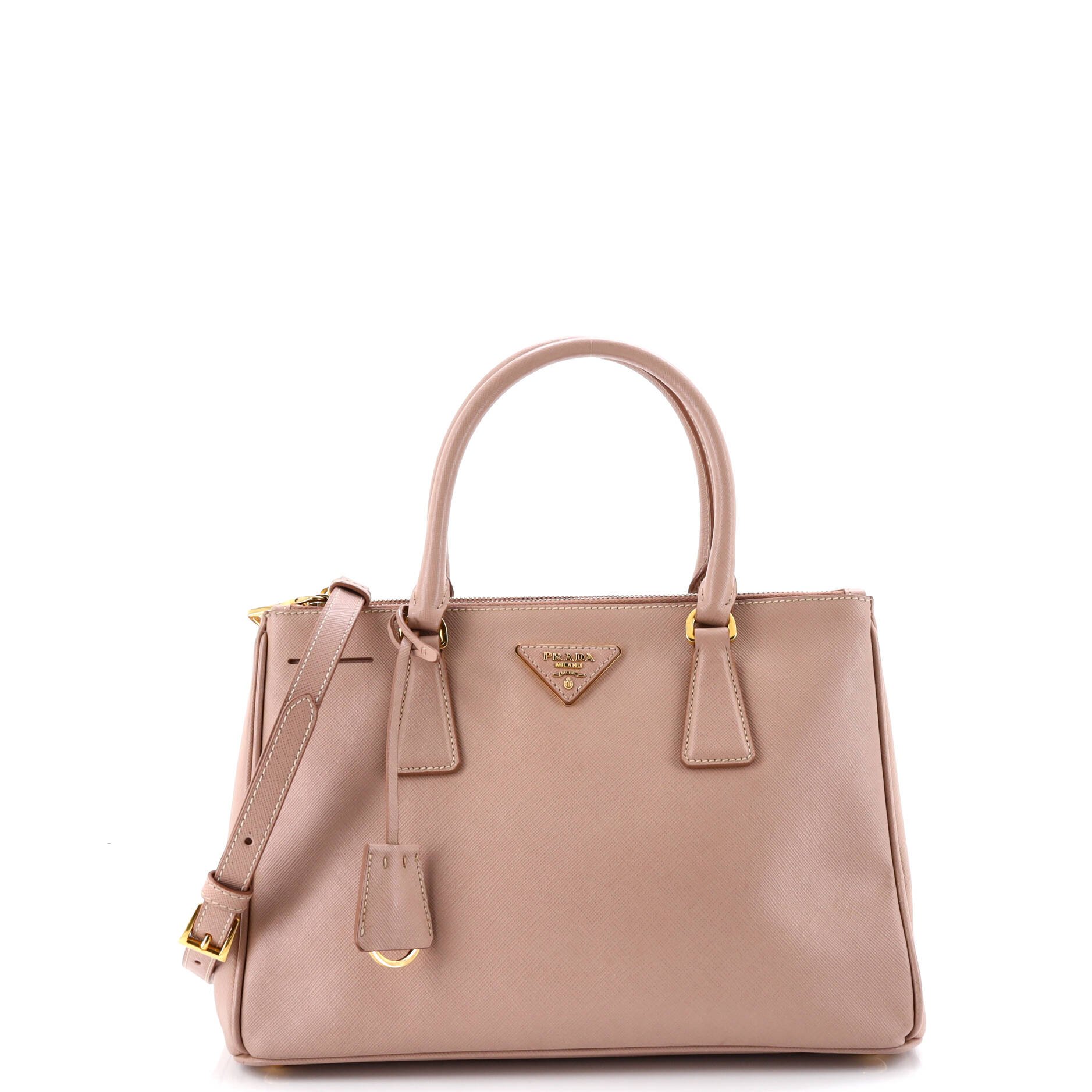 Prada Double Zip Lux Tote Saffiano Leather Small