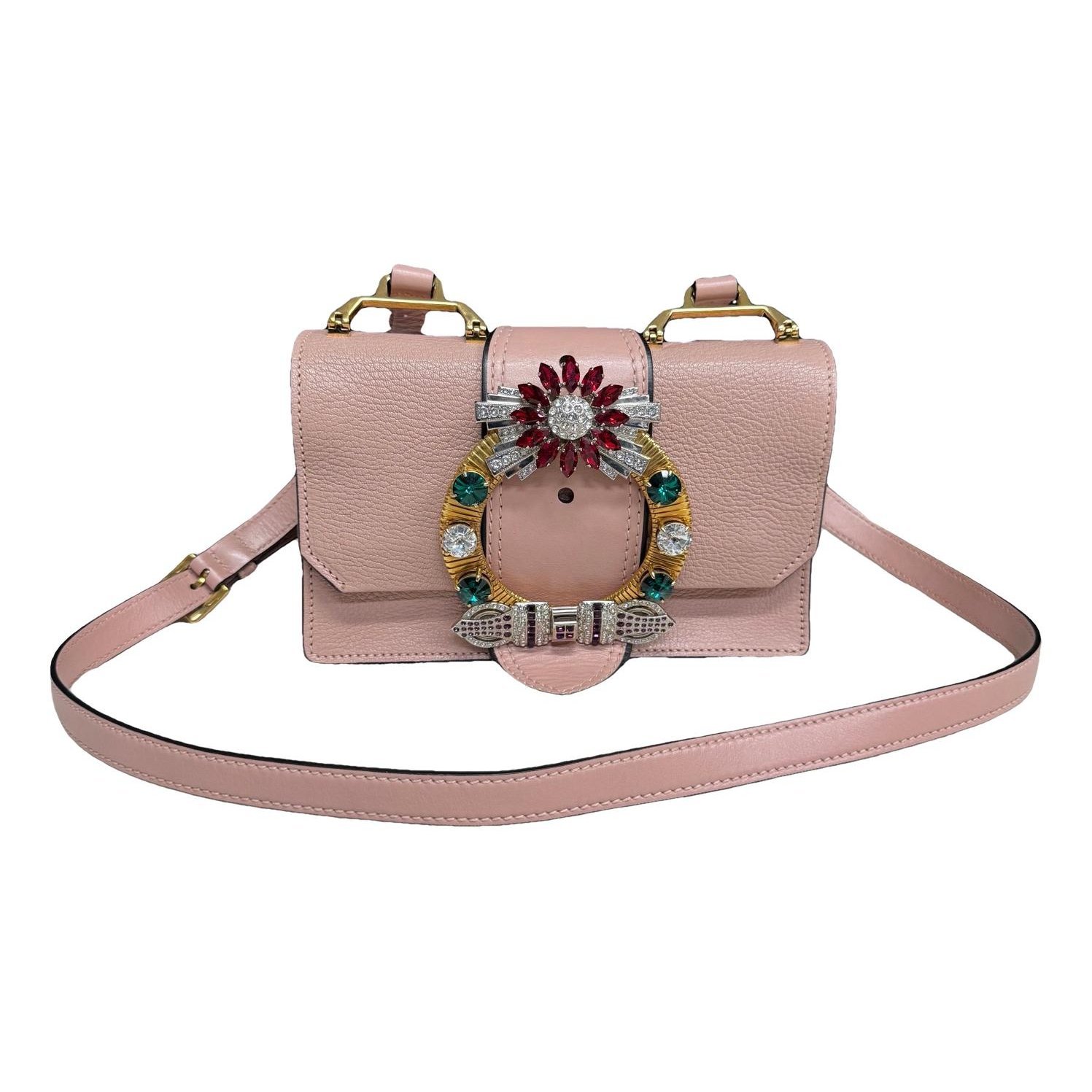 Miu Lady leather crossbody bag