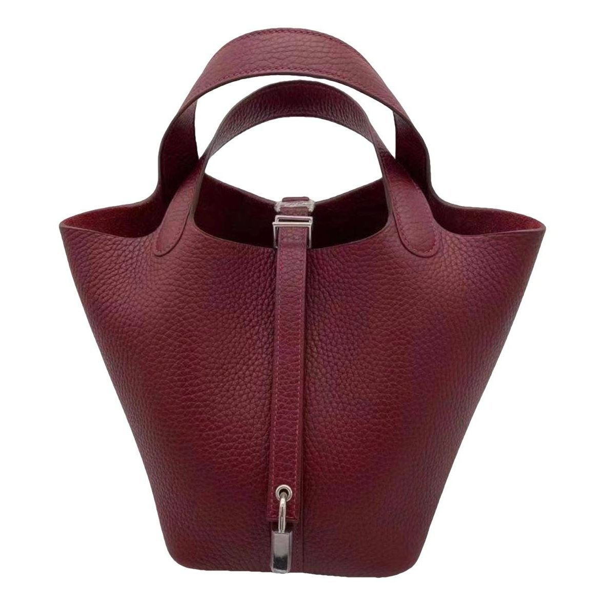Hermes Picotin 18 Handbag Rouge H Clemence Leather
