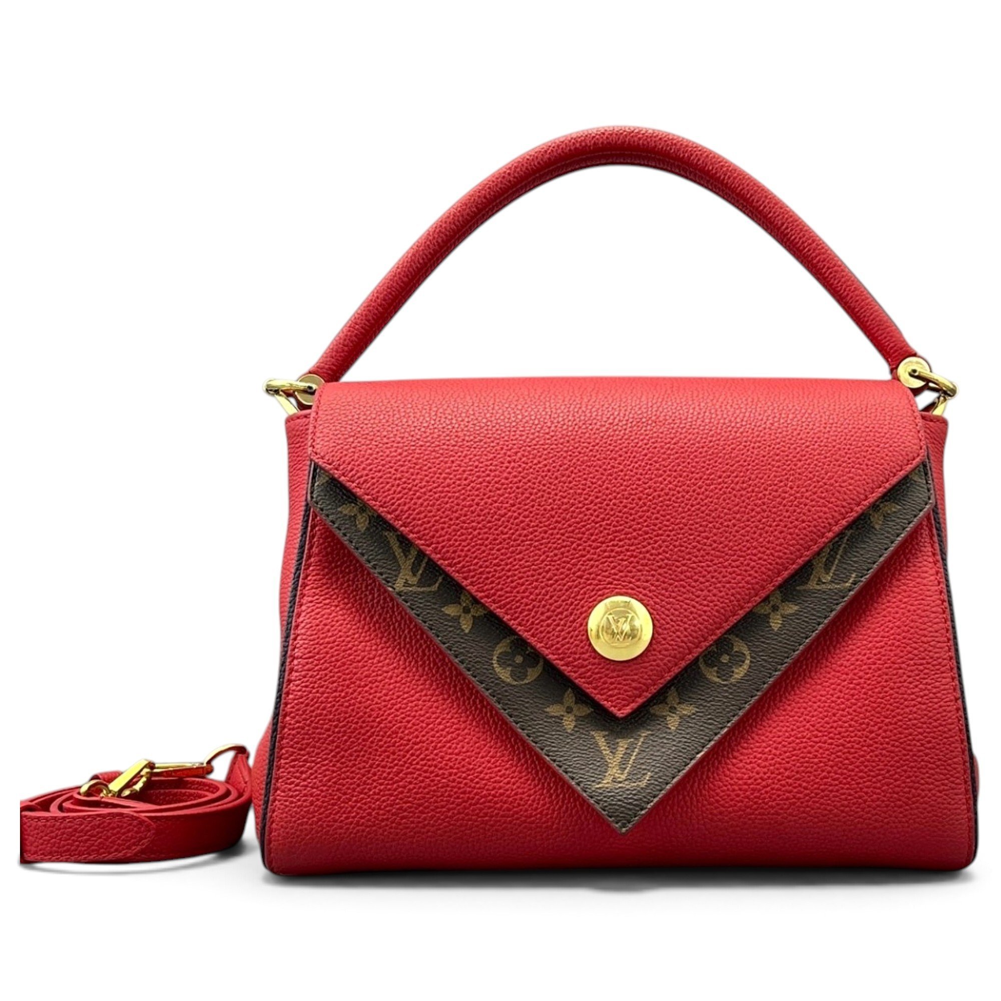 Double V leather handbag