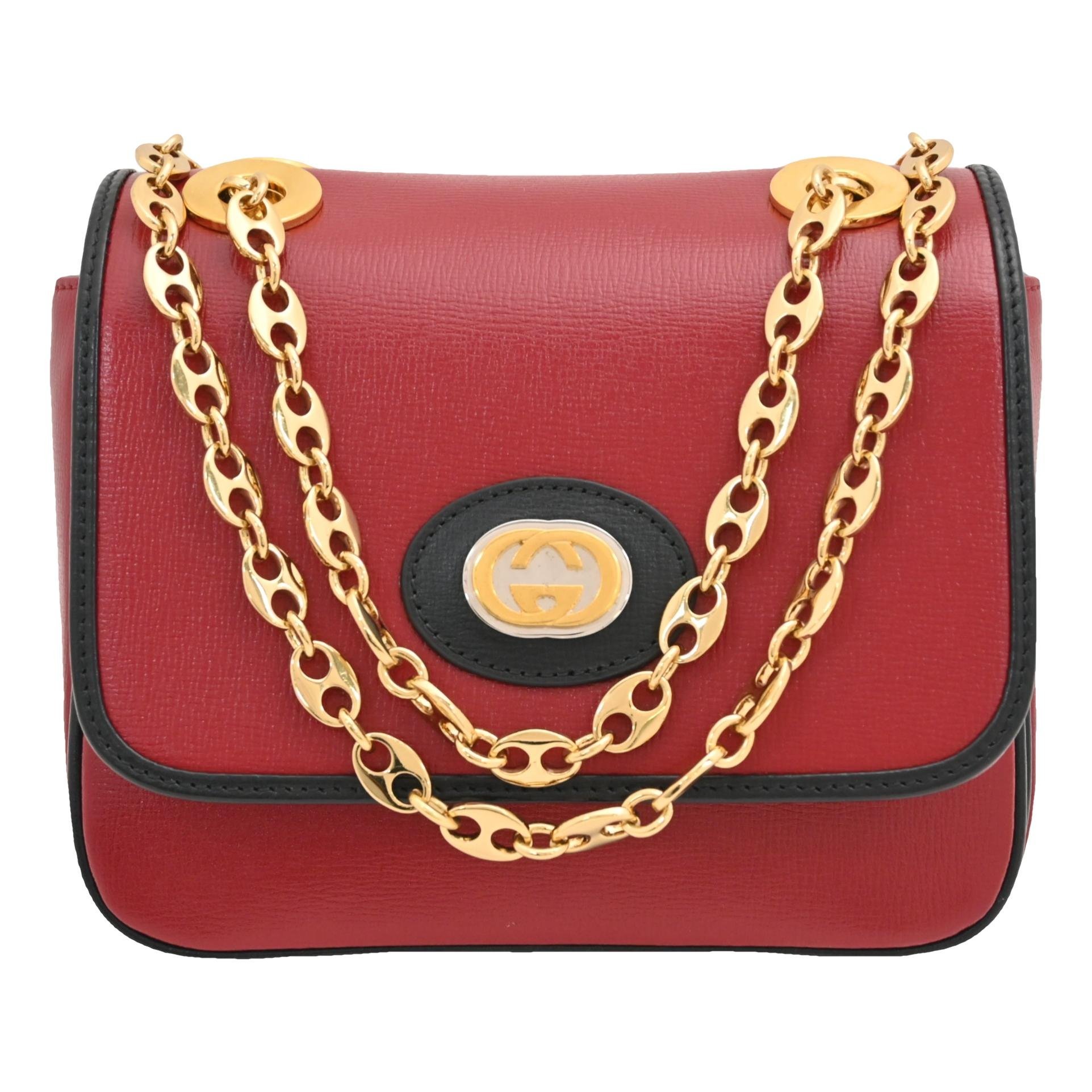 Interlocking leather handbag