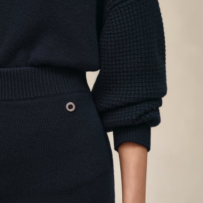 Bleu Noir Cashmere Short Skirt