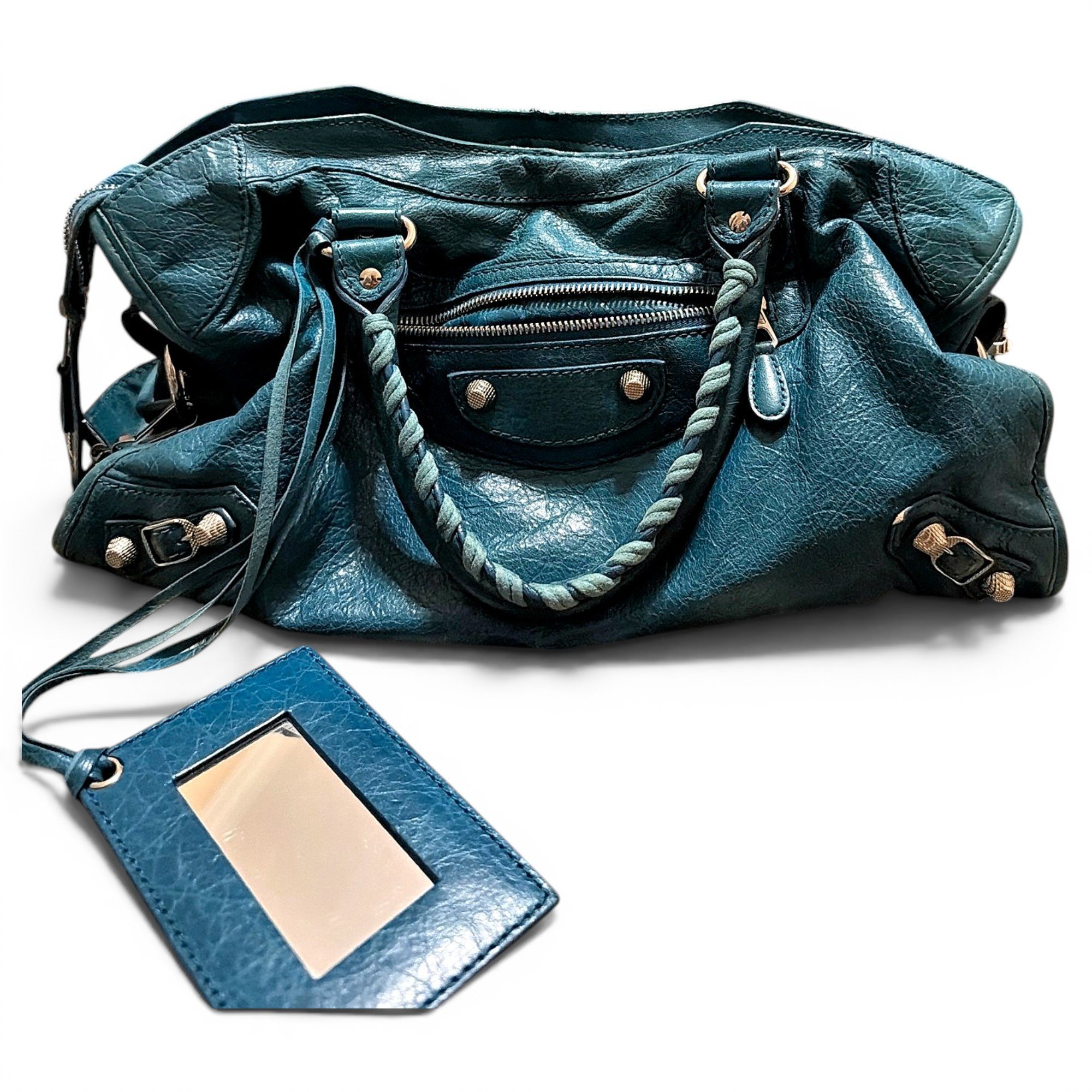 City leather handbag