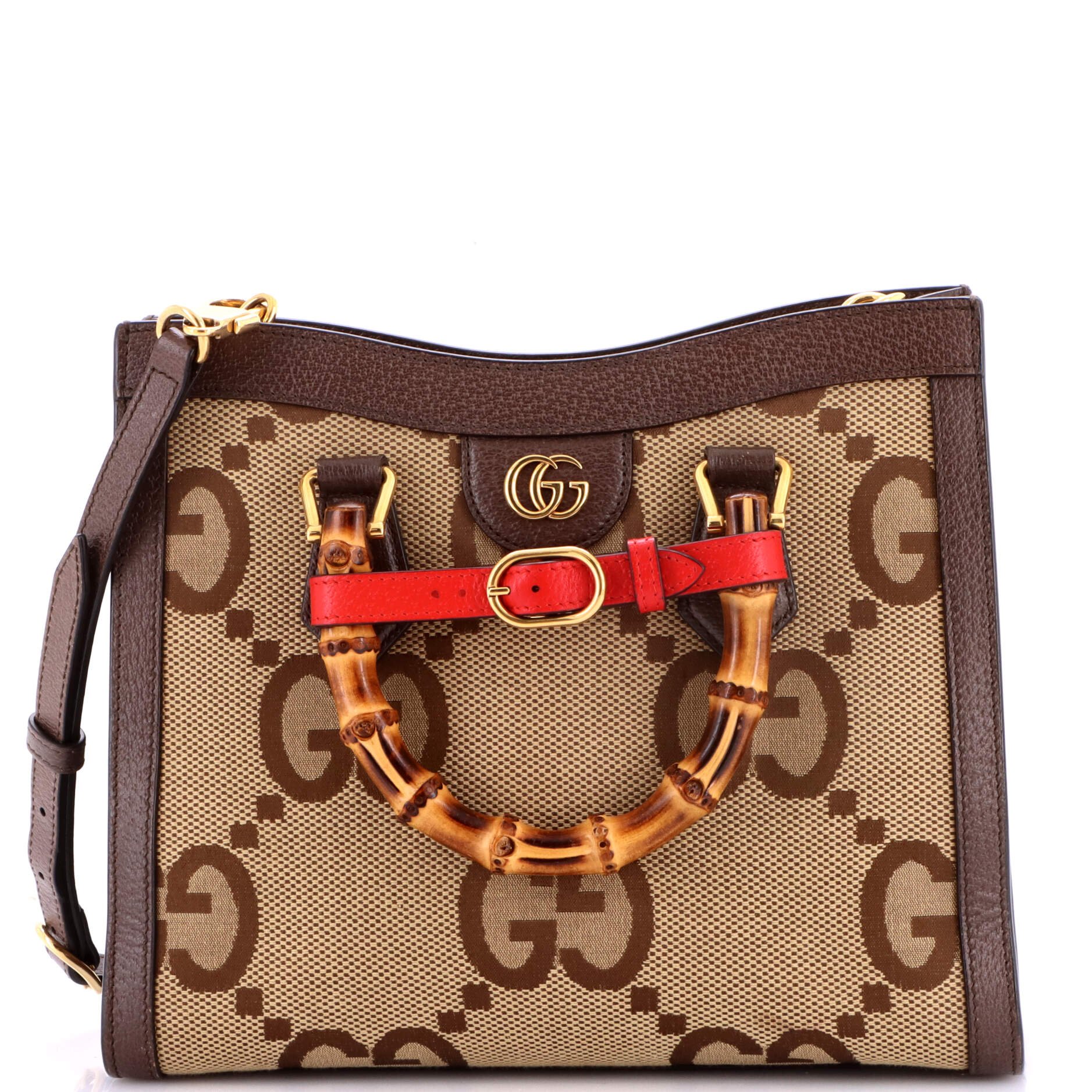 Diana NM Bamboo Handle Tote Jumbo GG Canvas Small