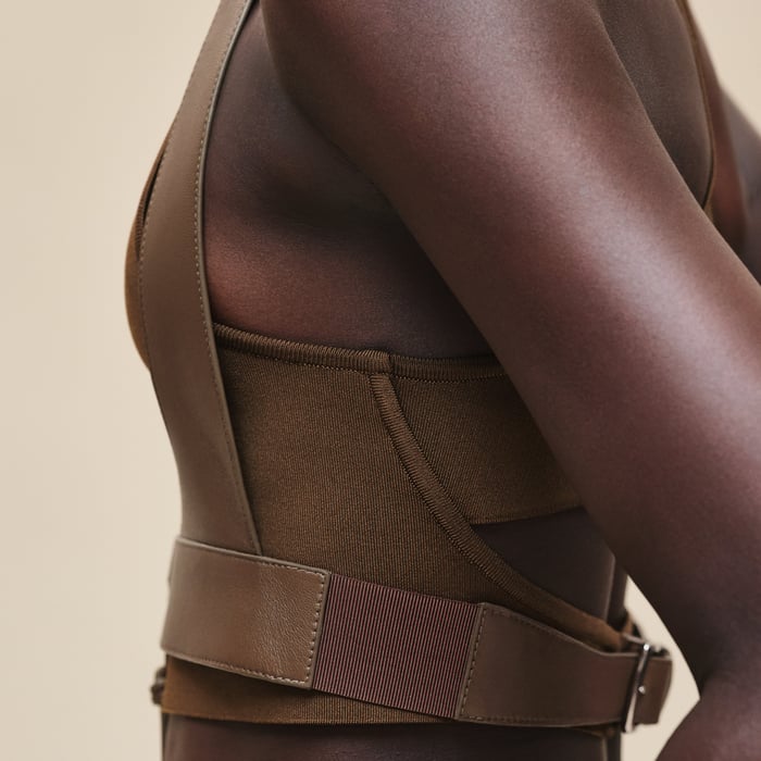 Marron Muschio Harness Bra
