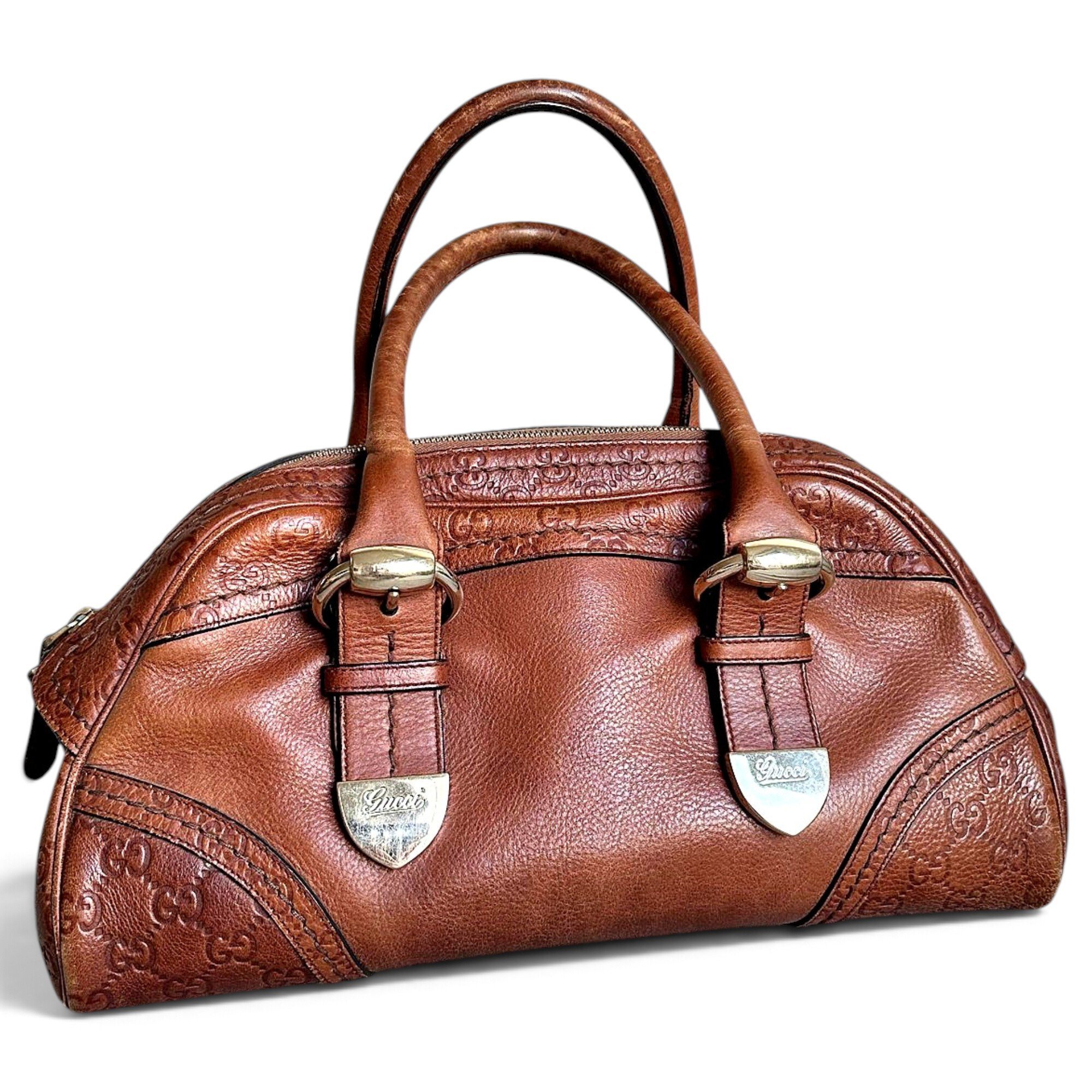 Boston leather bowling bag