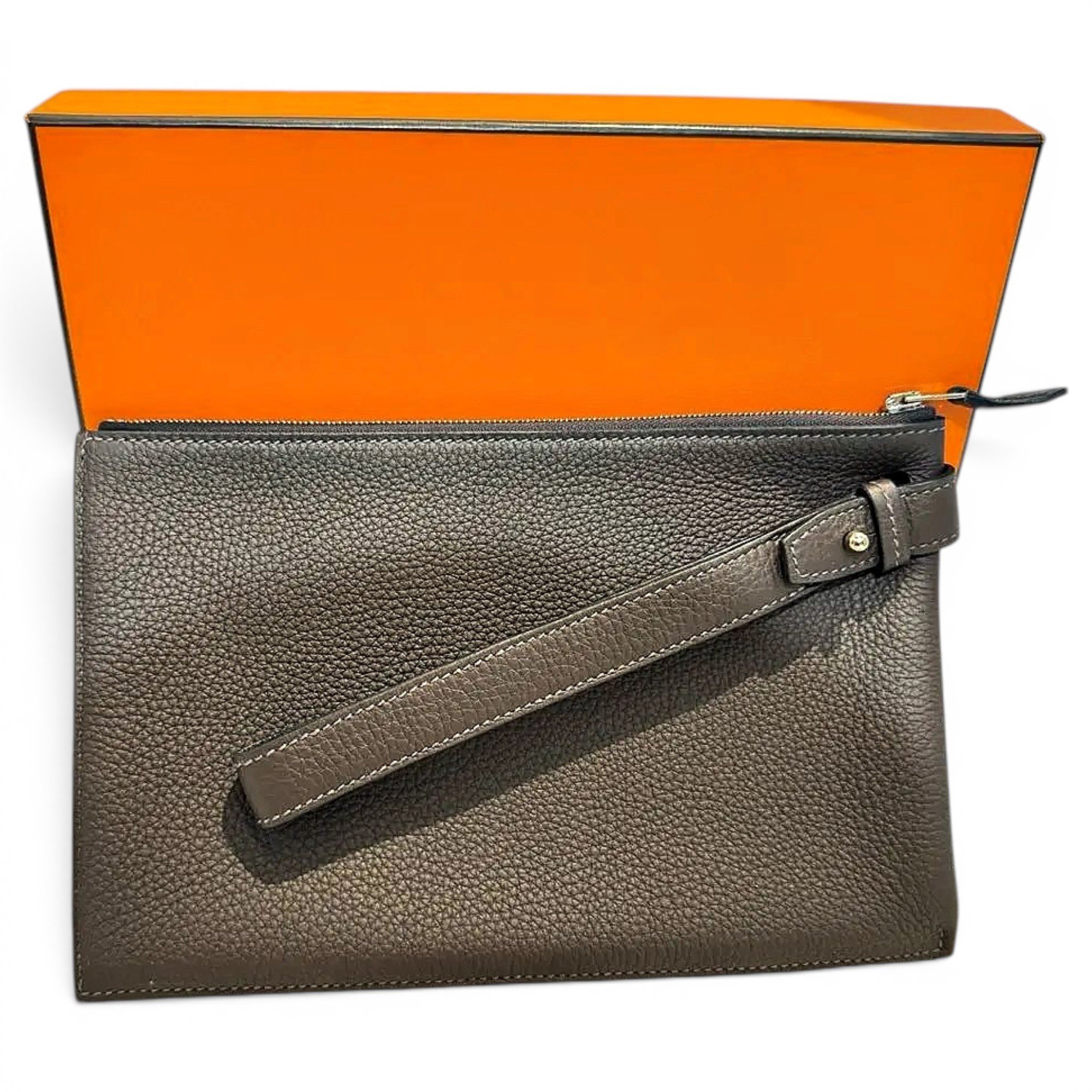 Leather clutch bag