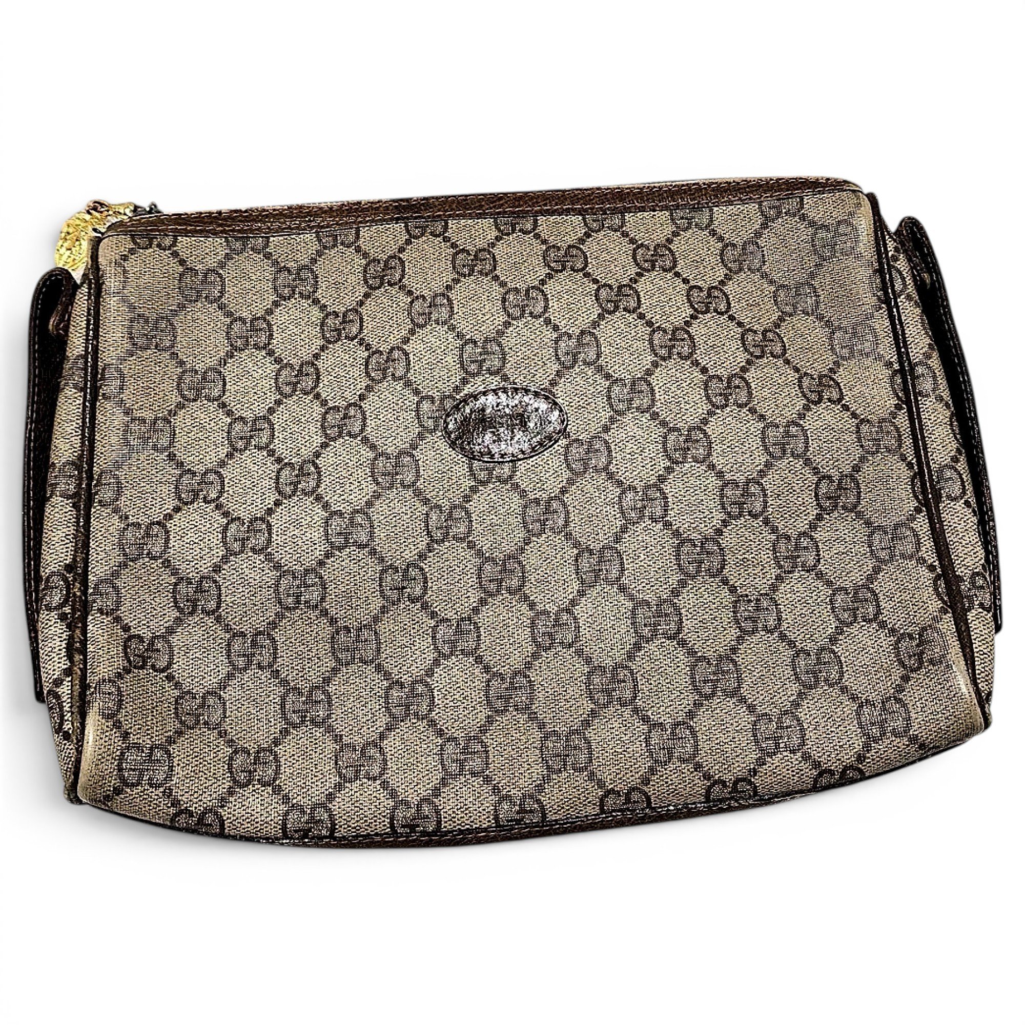 Leather clutch bag