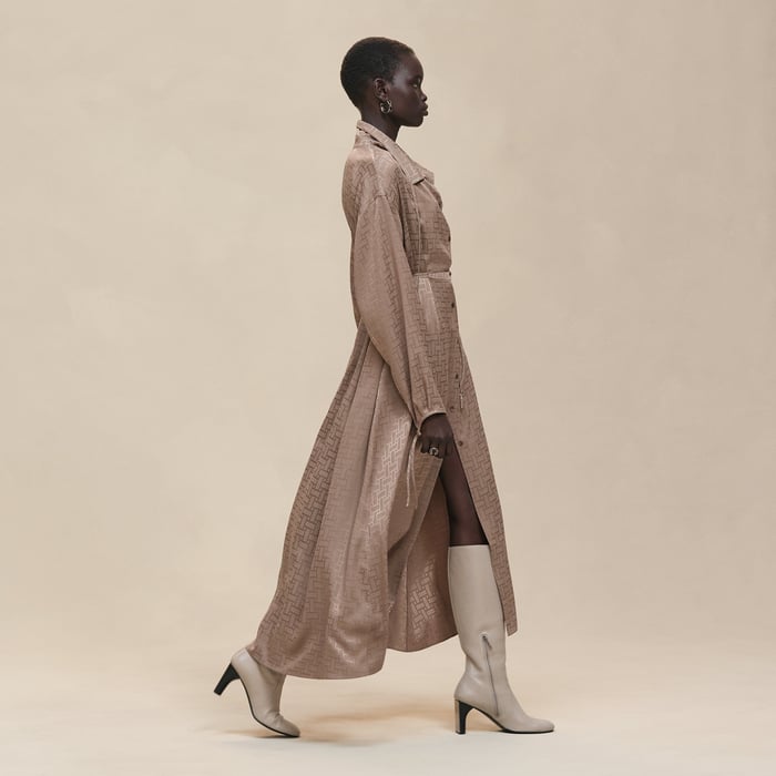 "Mosaique" Drawstring Long Dress