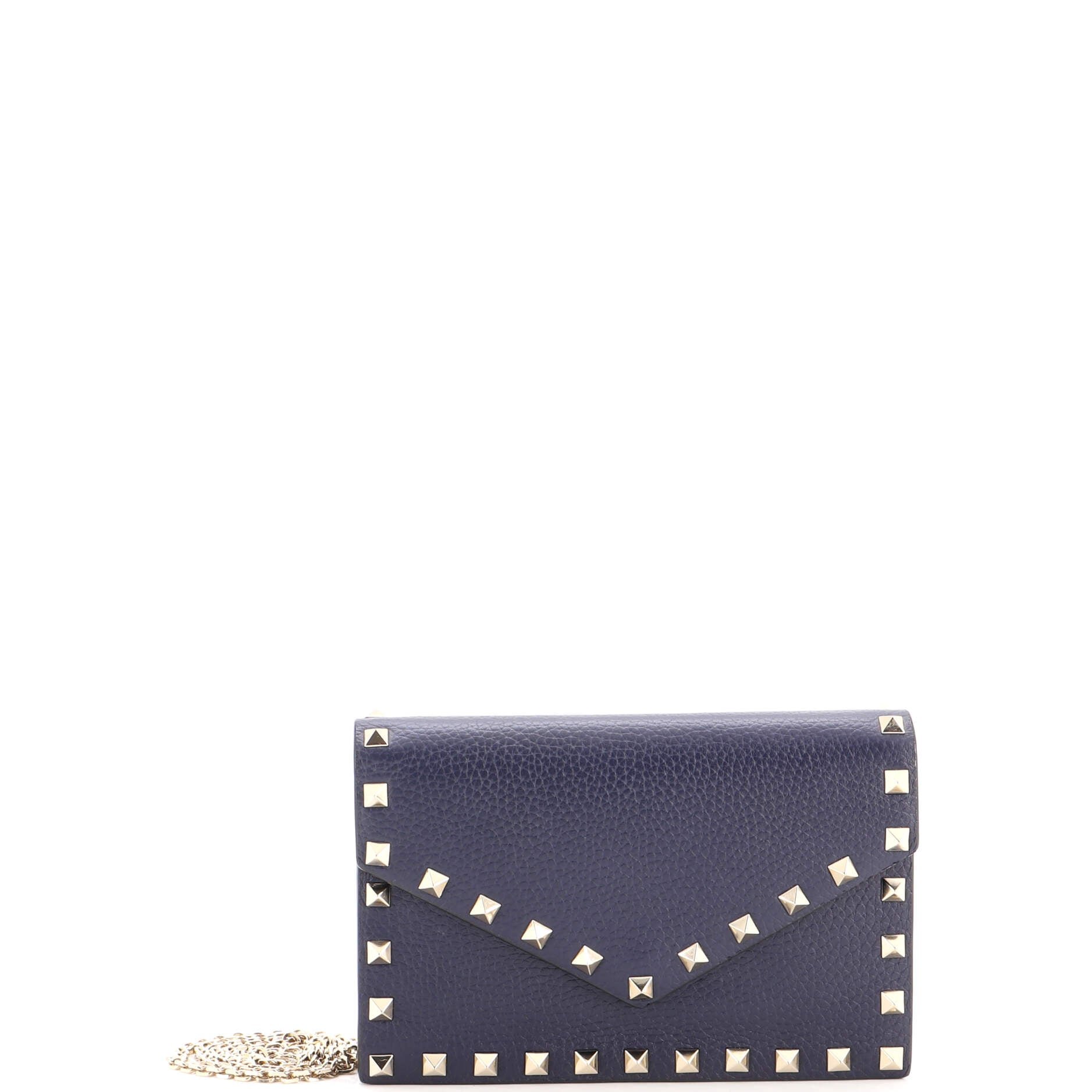 Rockstud Envelope Chain Crossbody Bag Leather Small