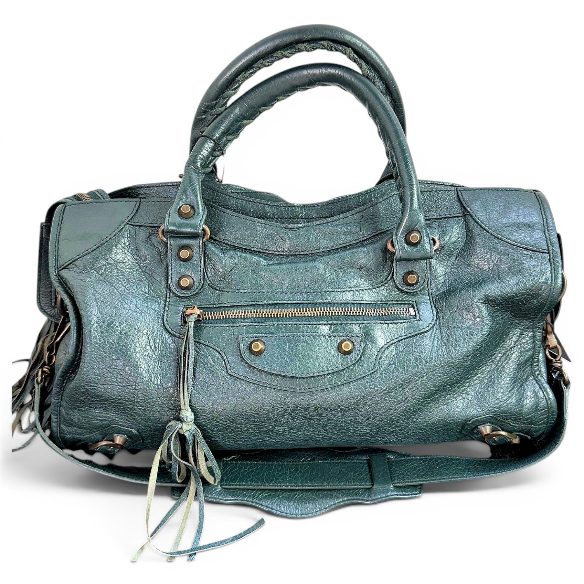 City leather handbag