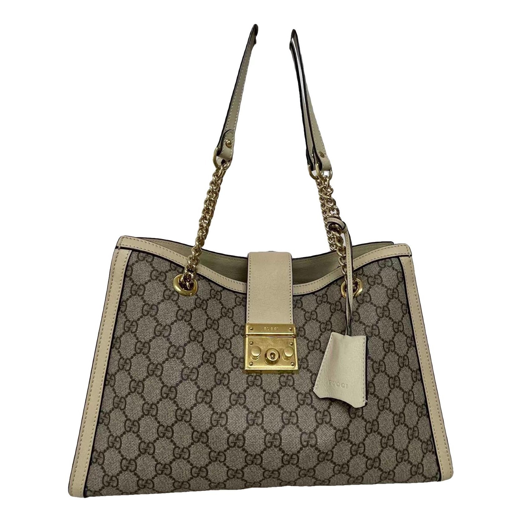 Padlock leather handbag