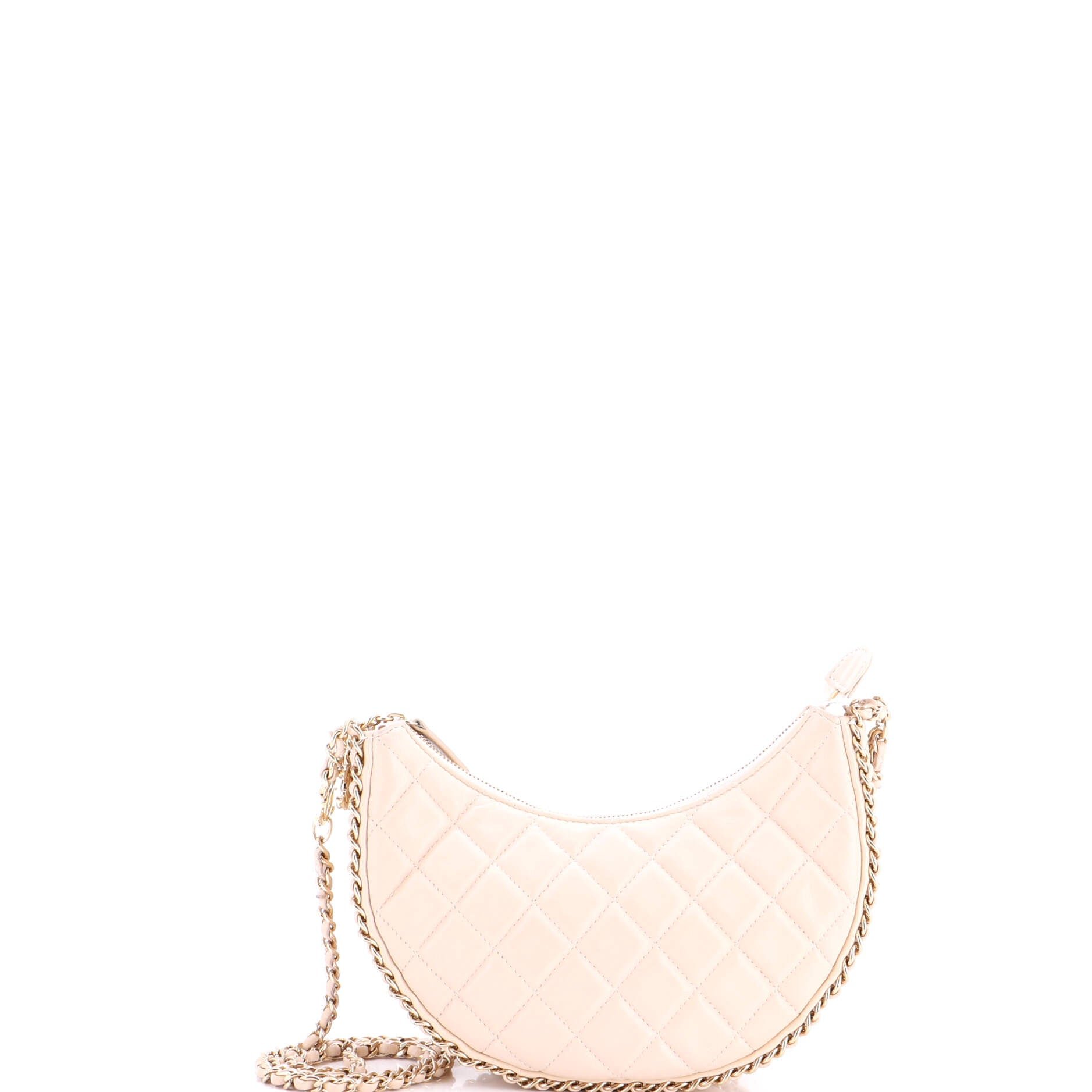 Chain Around Hook Hobo Quilted Lambskin Small