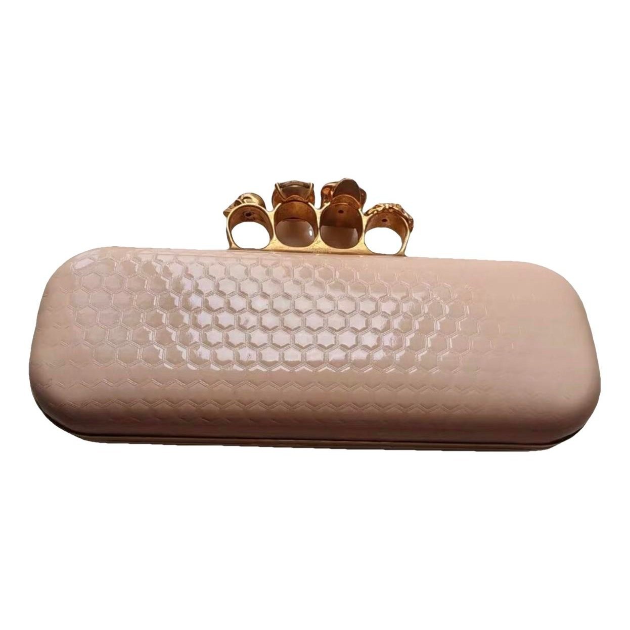 Knuckle patent leather clutch bag