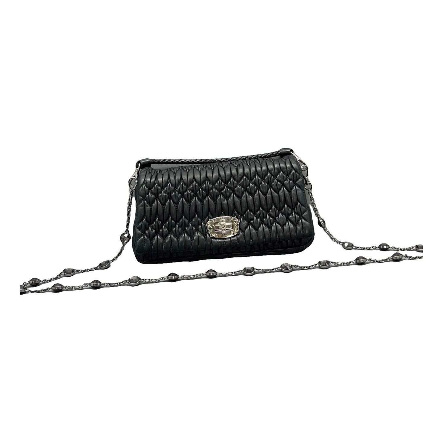 Miu Crystal leather handbag