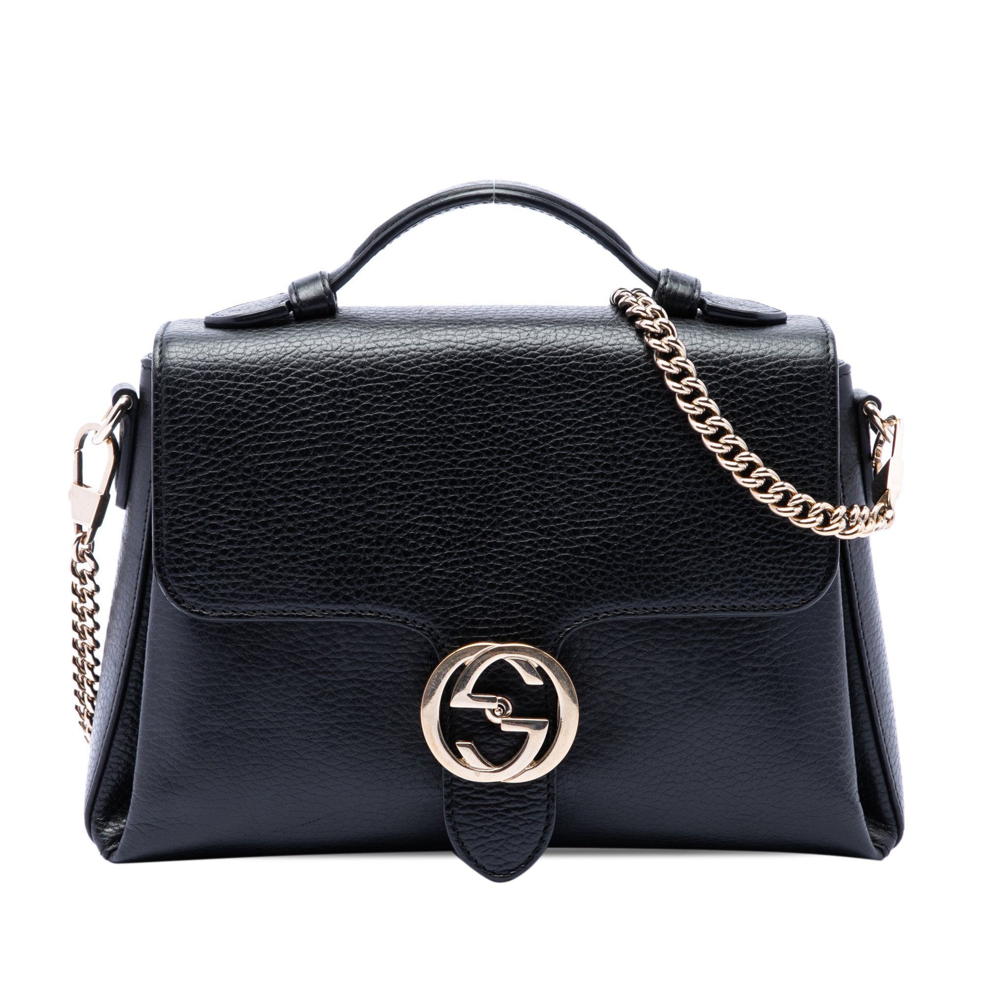 Interlocking leather handbag