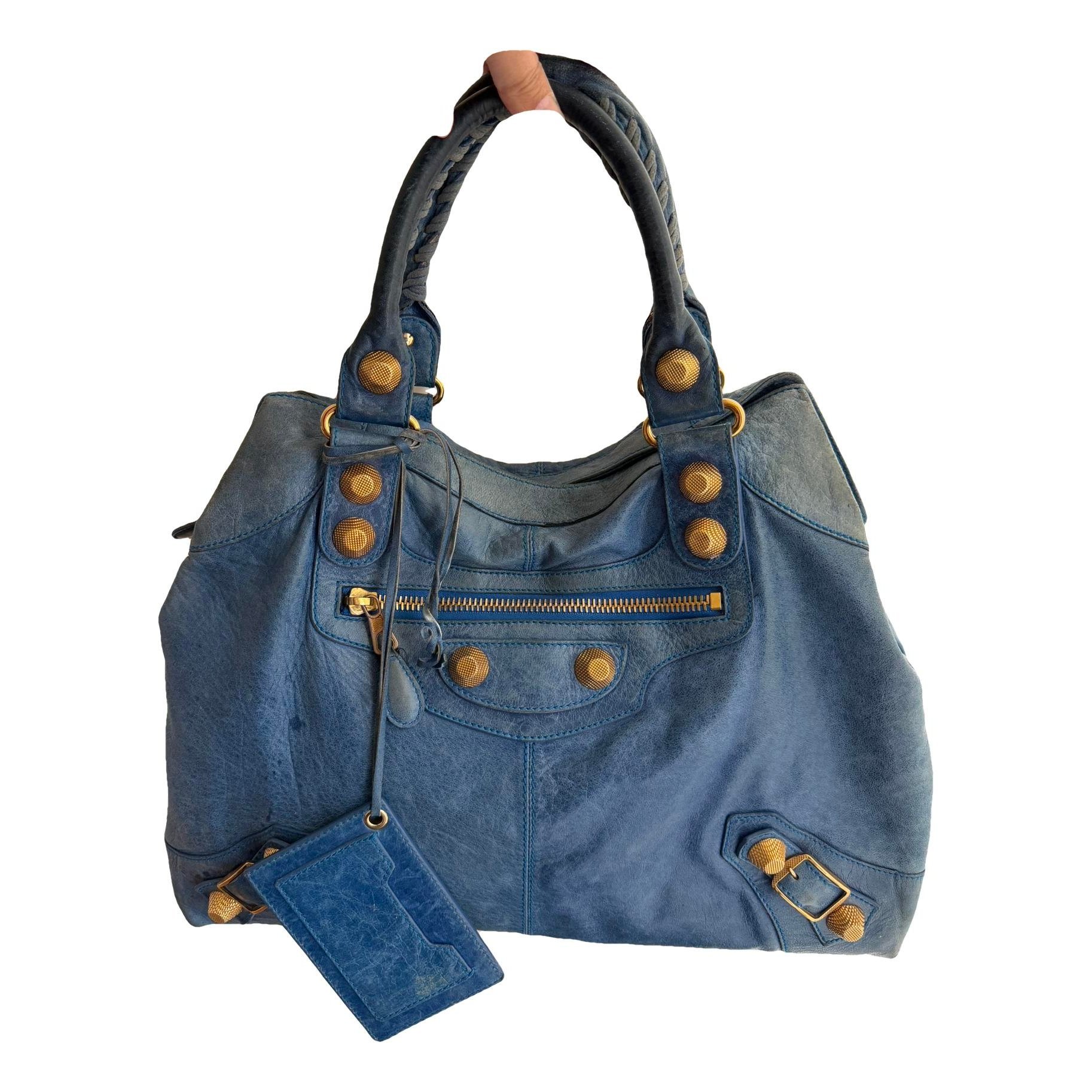 Weekender leather handbag