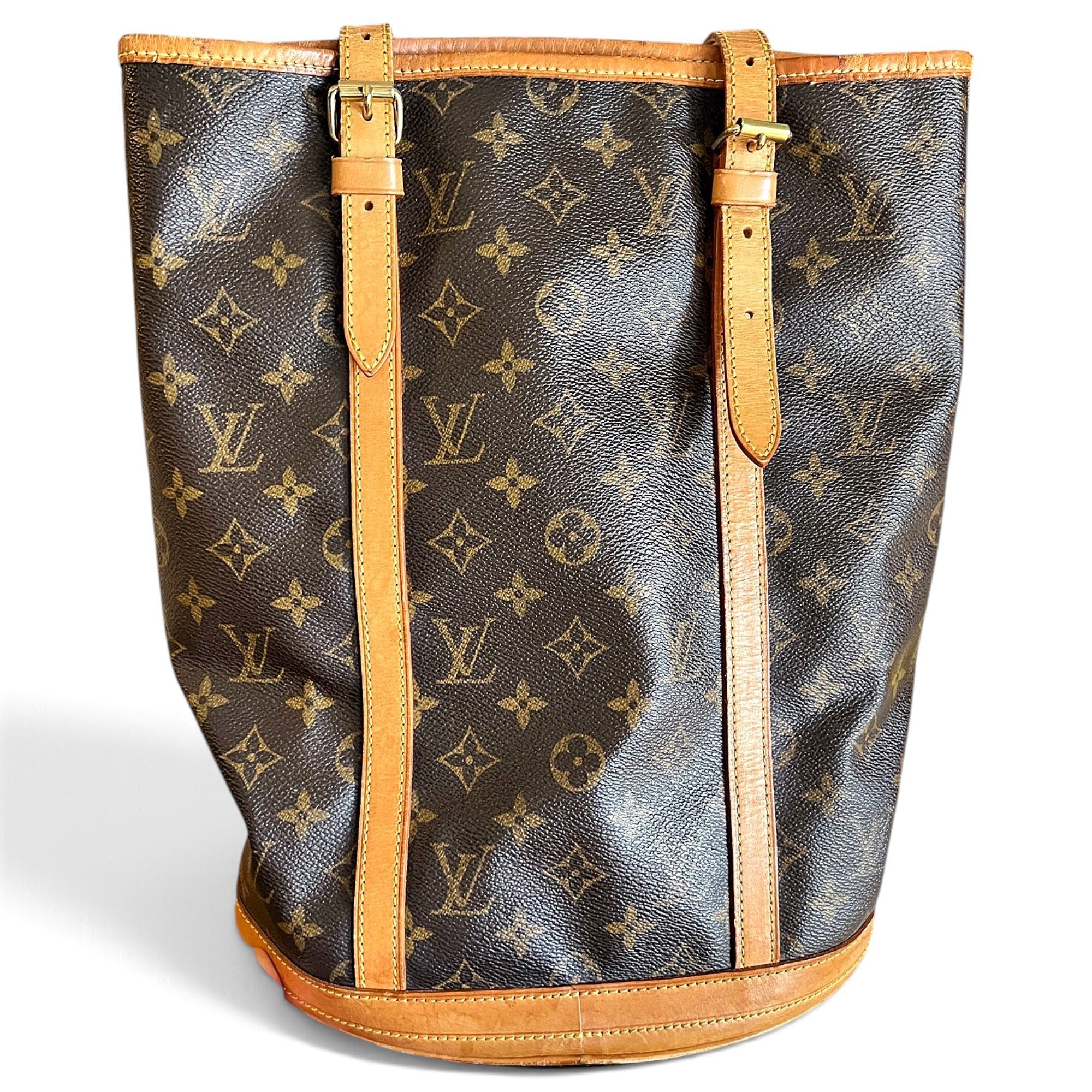 Bucket leather handbag