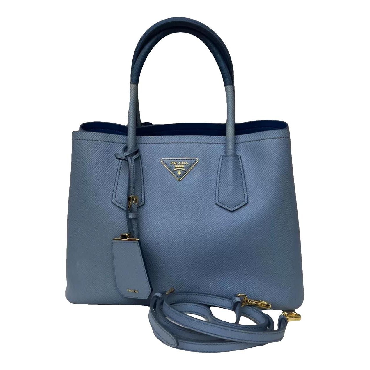 Double leather handbag