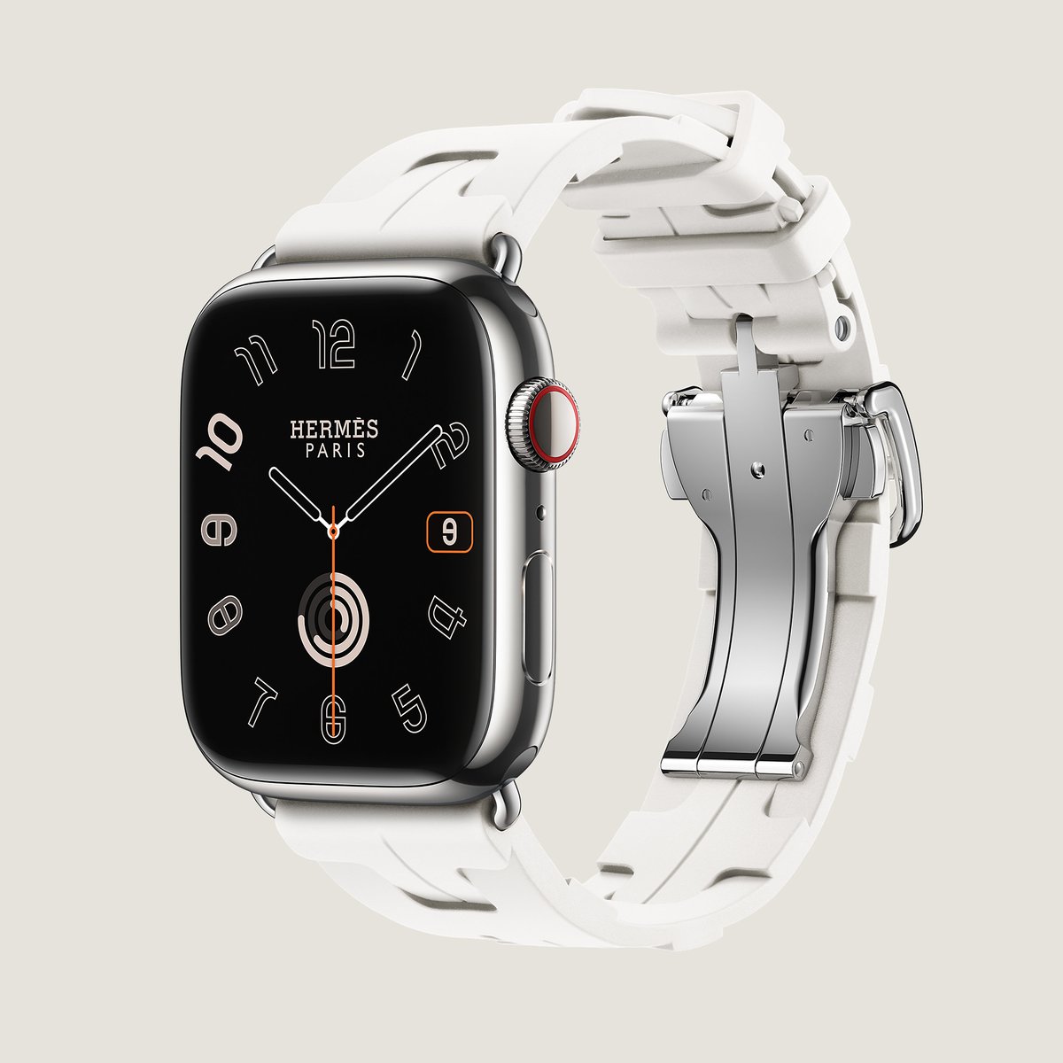 Blanc Band Apple Watch Hermès Single Tour 46 mm Deployment Buckle Kilim