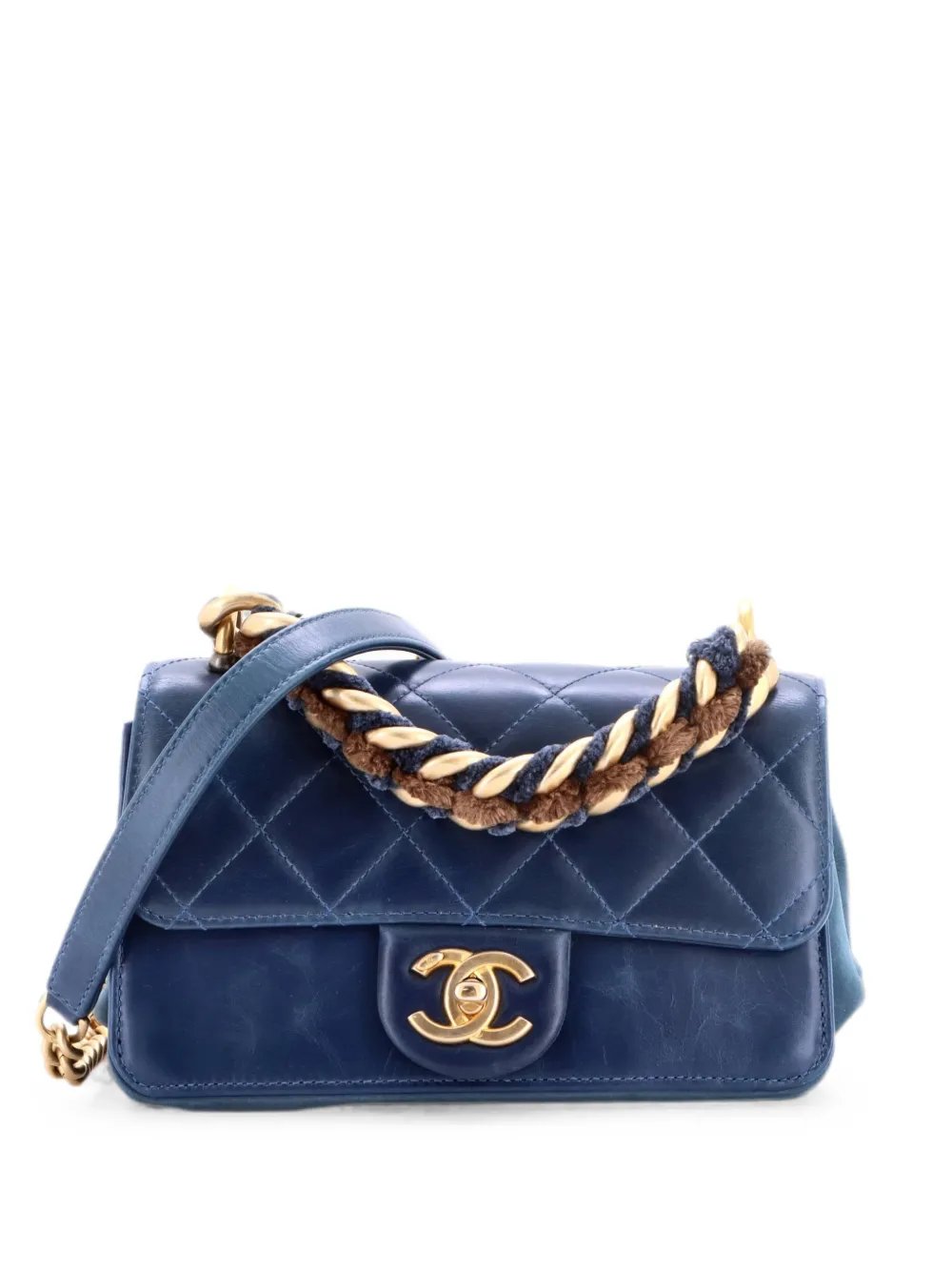 Paris-Cosmopolite Straight Lined Flap Bag Quilted Aged Calfskin Mini shoulder bag