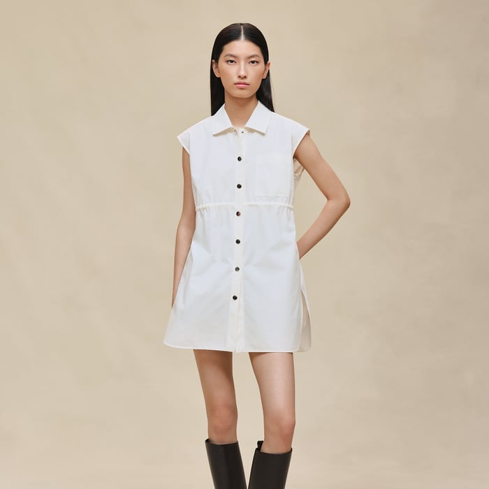 Blanc Cassé Sleeveless Drawstring Shirt