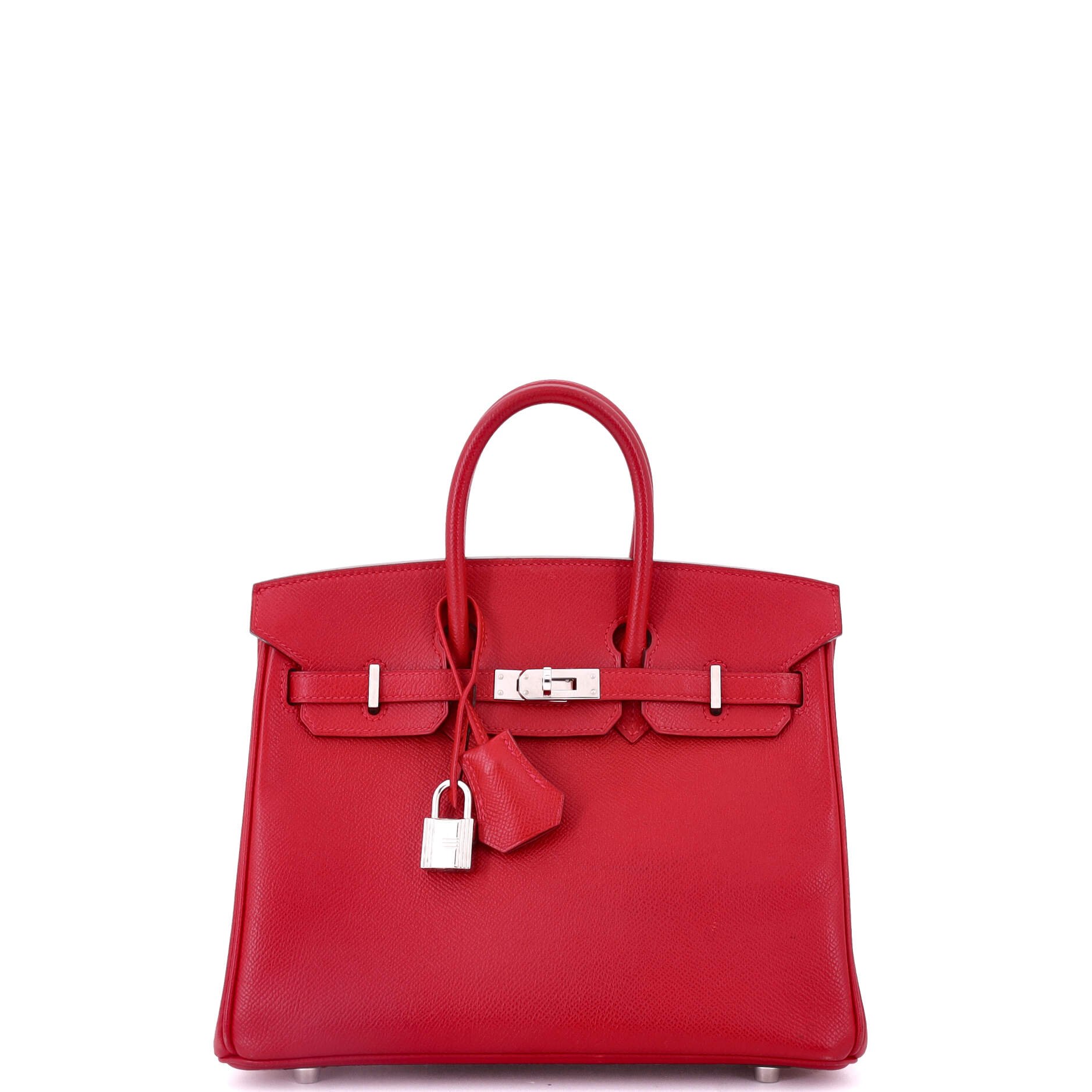 Hermes Birkin Handbag Rouge Casaque Epsom with Palladium Hardware 25