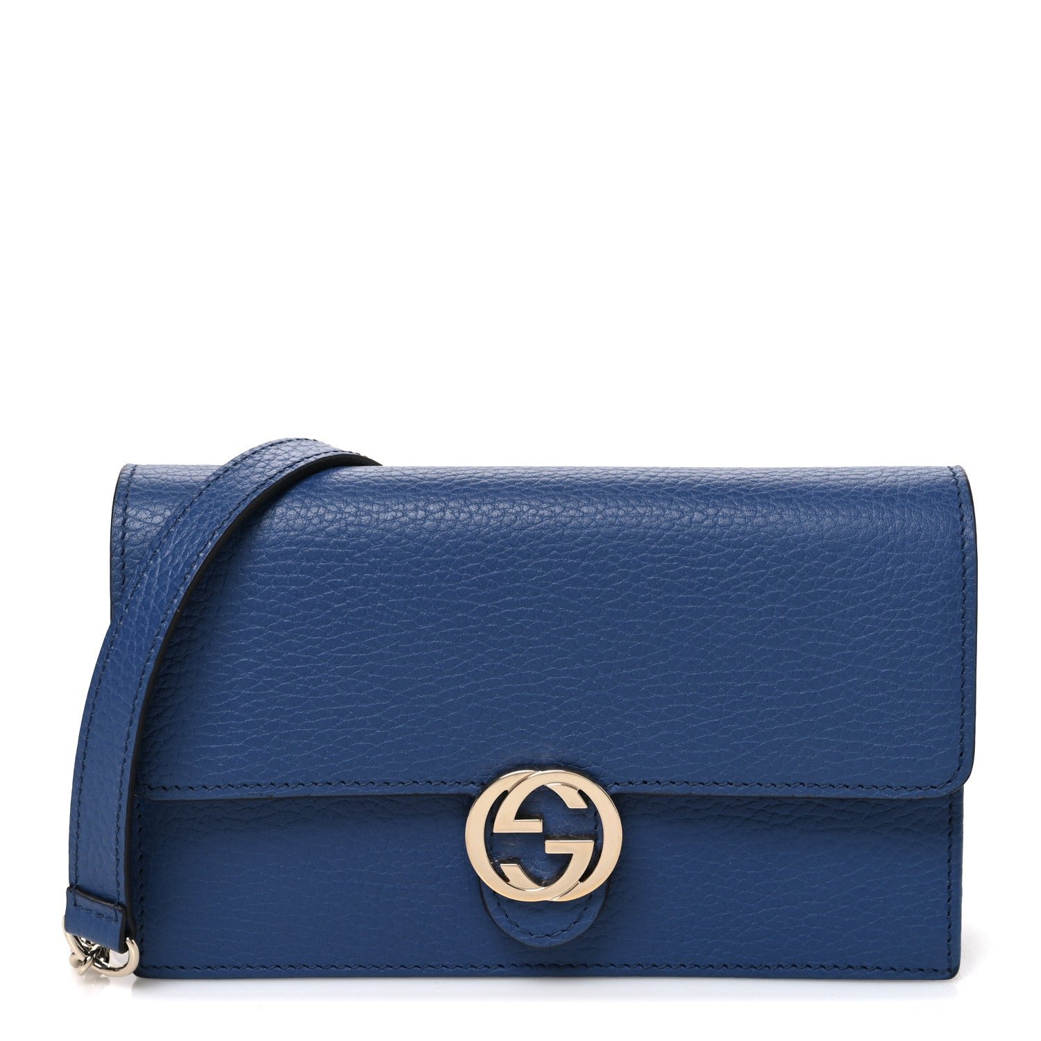 Gucci Dollar Calfskin Interlocking G Chain Wallet Caspian